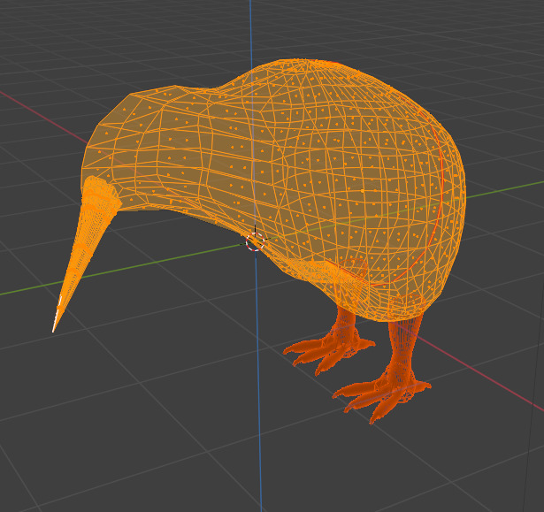 Classic Kiwi BIrd Low-poly 3D model_1