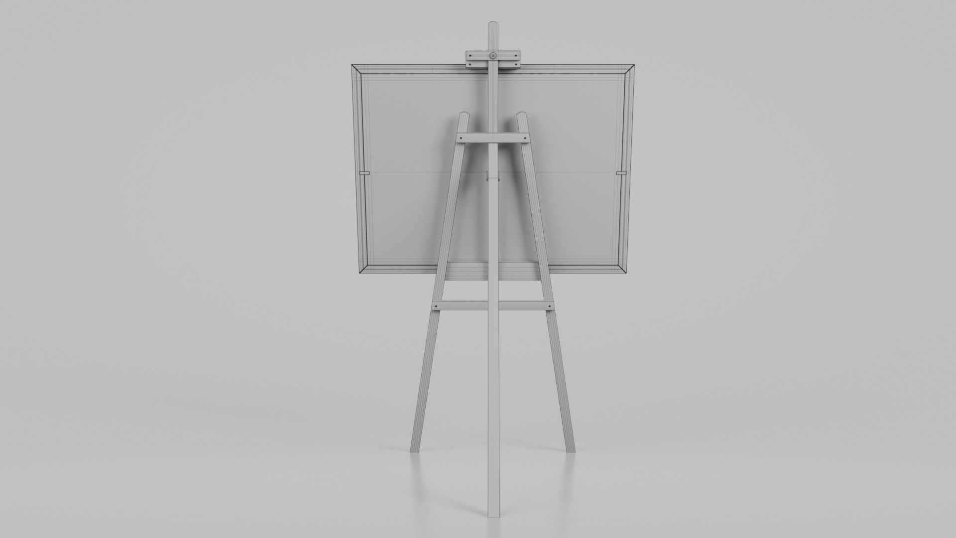 Customizable Wooden Blackboard with Stand - Writing Board Low-poly 3D model_14