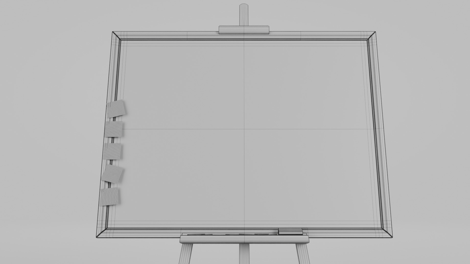 Customizable Wooden Blackboard with Stand - Writing Board Low-poly 3D model_15