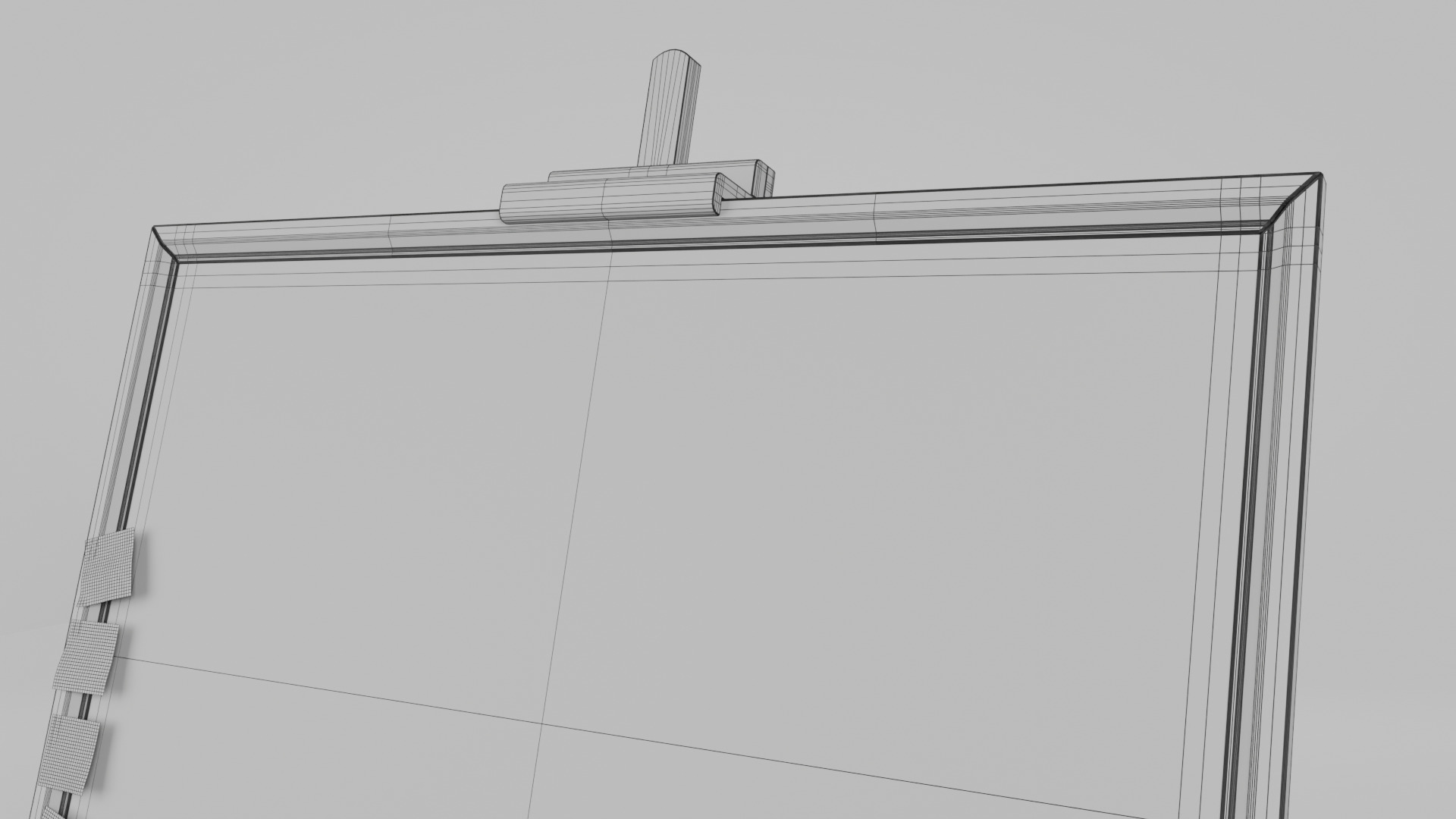 Customizable Wooden Blackboard with Stand - Writing Board Low-poly 3D model_17