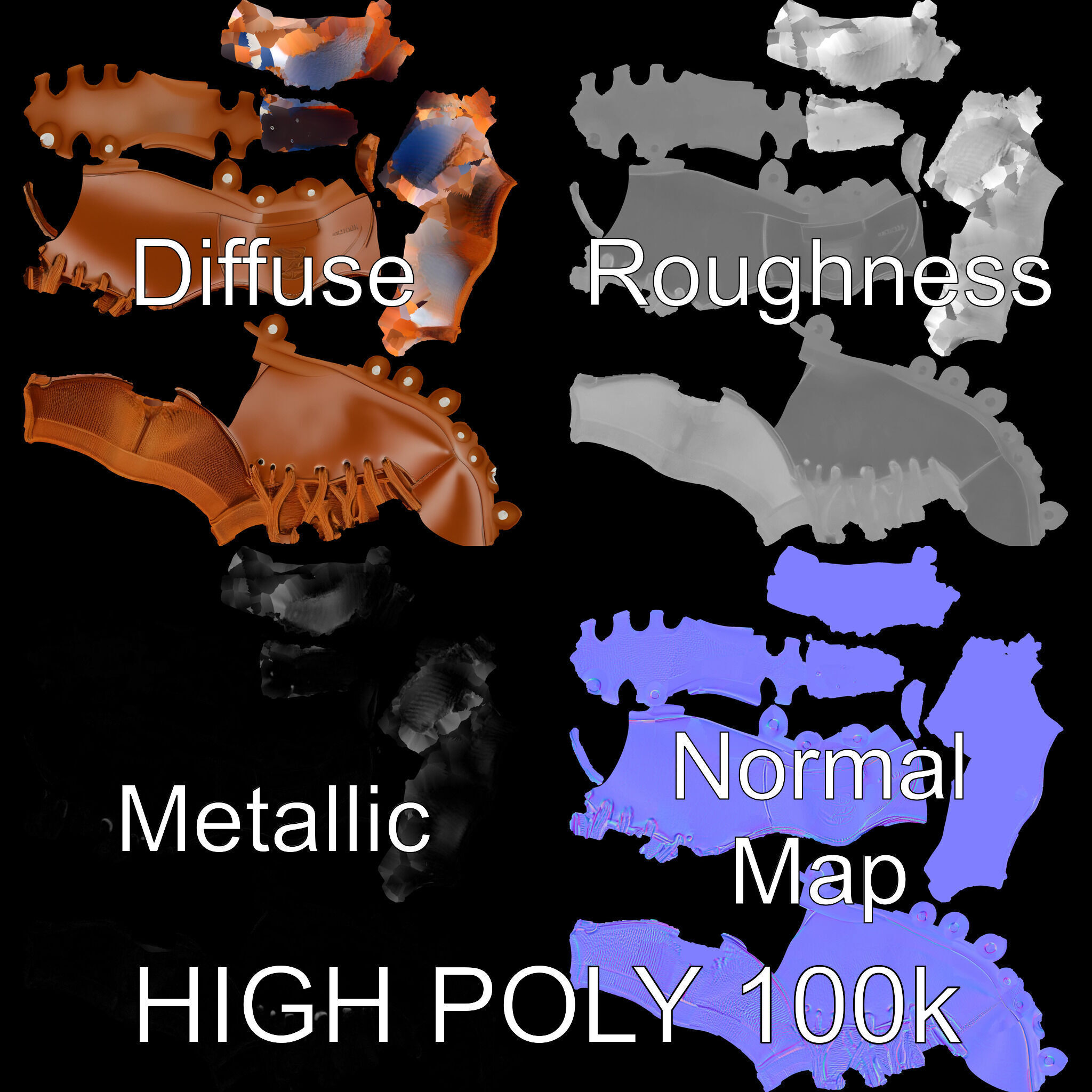 Soccer Cleat D Model Pack Low-poly 3D model_2