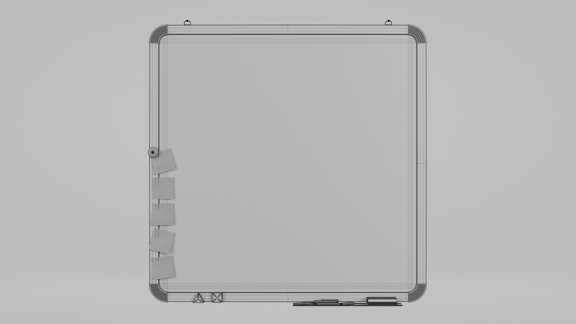 Customizable Wall-Mounted Blackboard -Square Metal Writing Board Low-poly 3D model_14