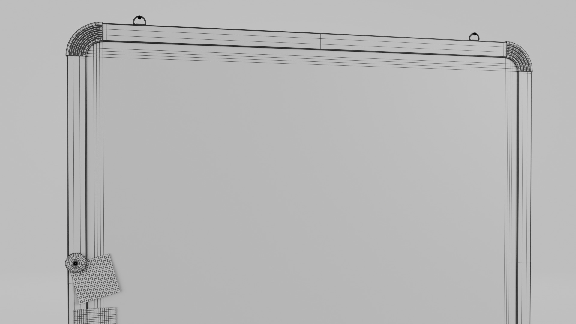 Customizable Wall-Mounted Blackboard -Square Metal Writing Board Low-poly 3D model_12