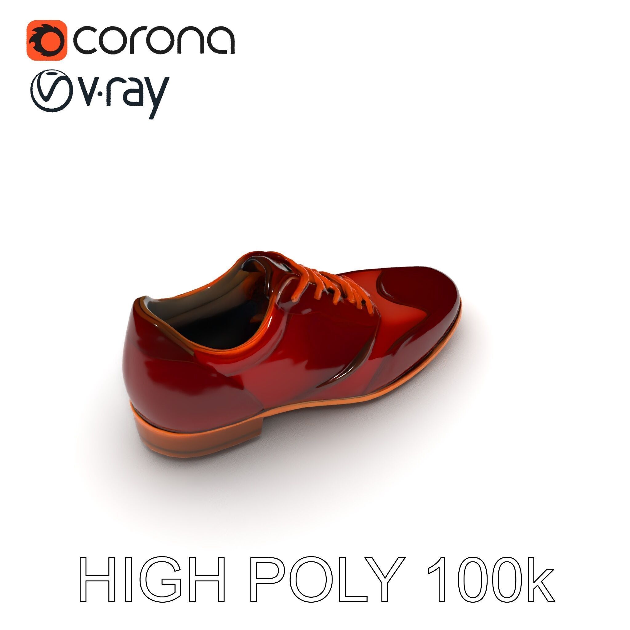 Elegant Derby Shoe D Model Pack Low-poly 3D model_8