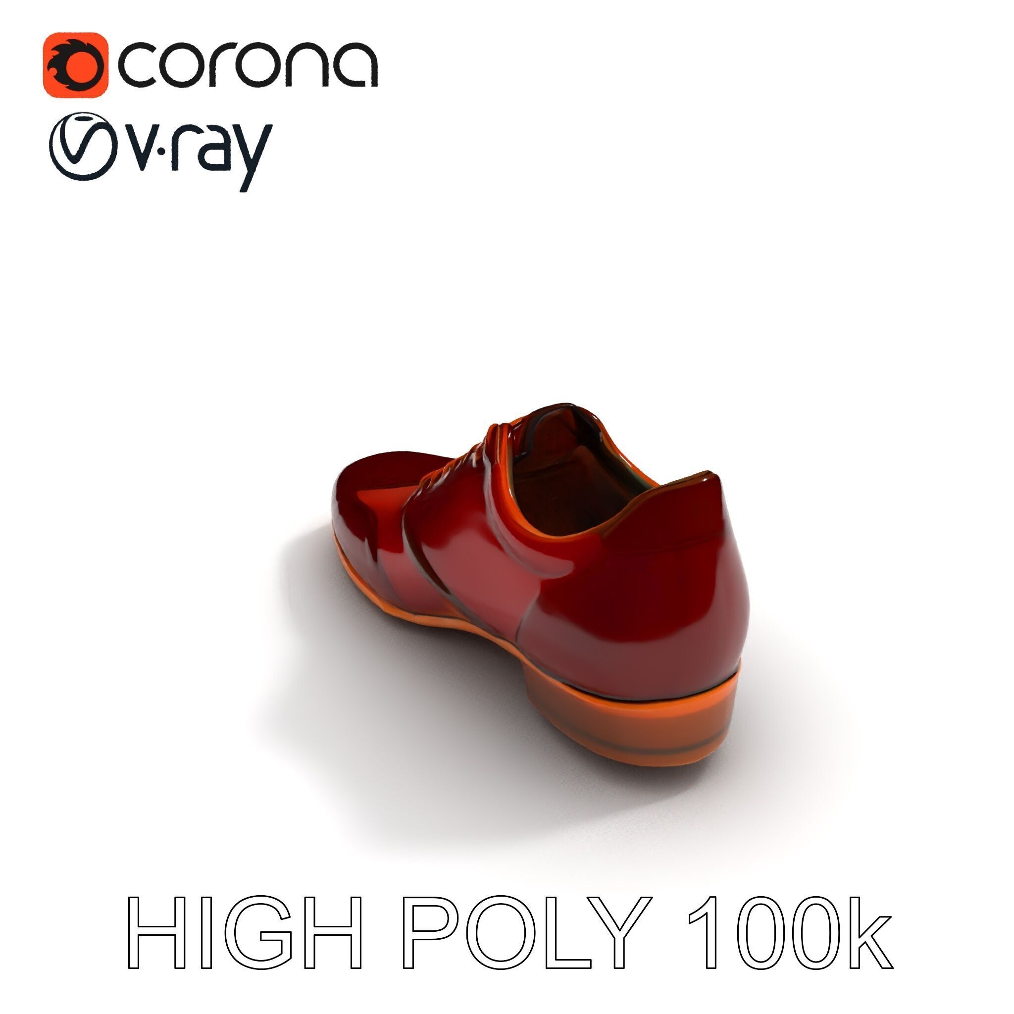 Elegant Derby Shoe D Model Pack Low-poly 3D model_25