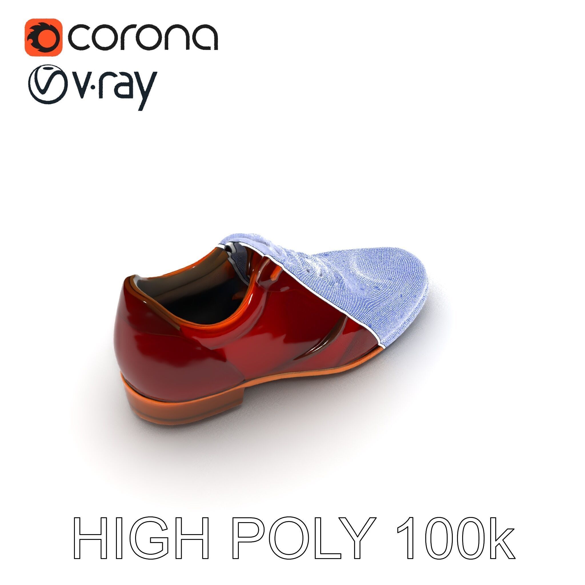 Elegant Derby Shoe D Model Pack Low-poly 3D model_32