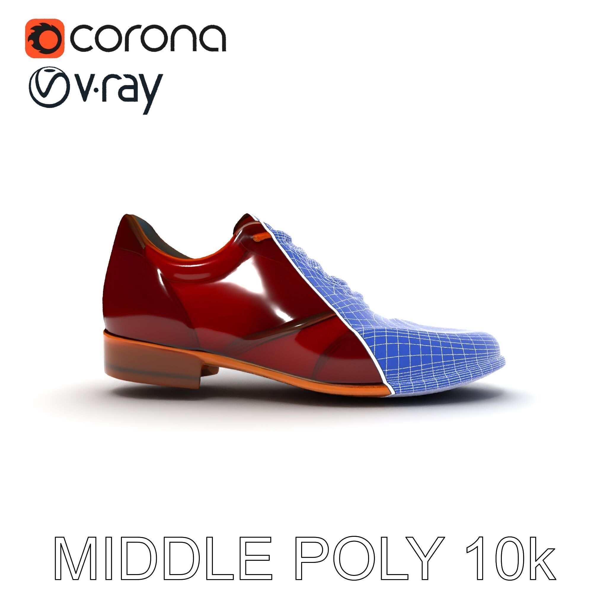 Elegant Derby Shoe D Model Pack Low-poly 3D model_15