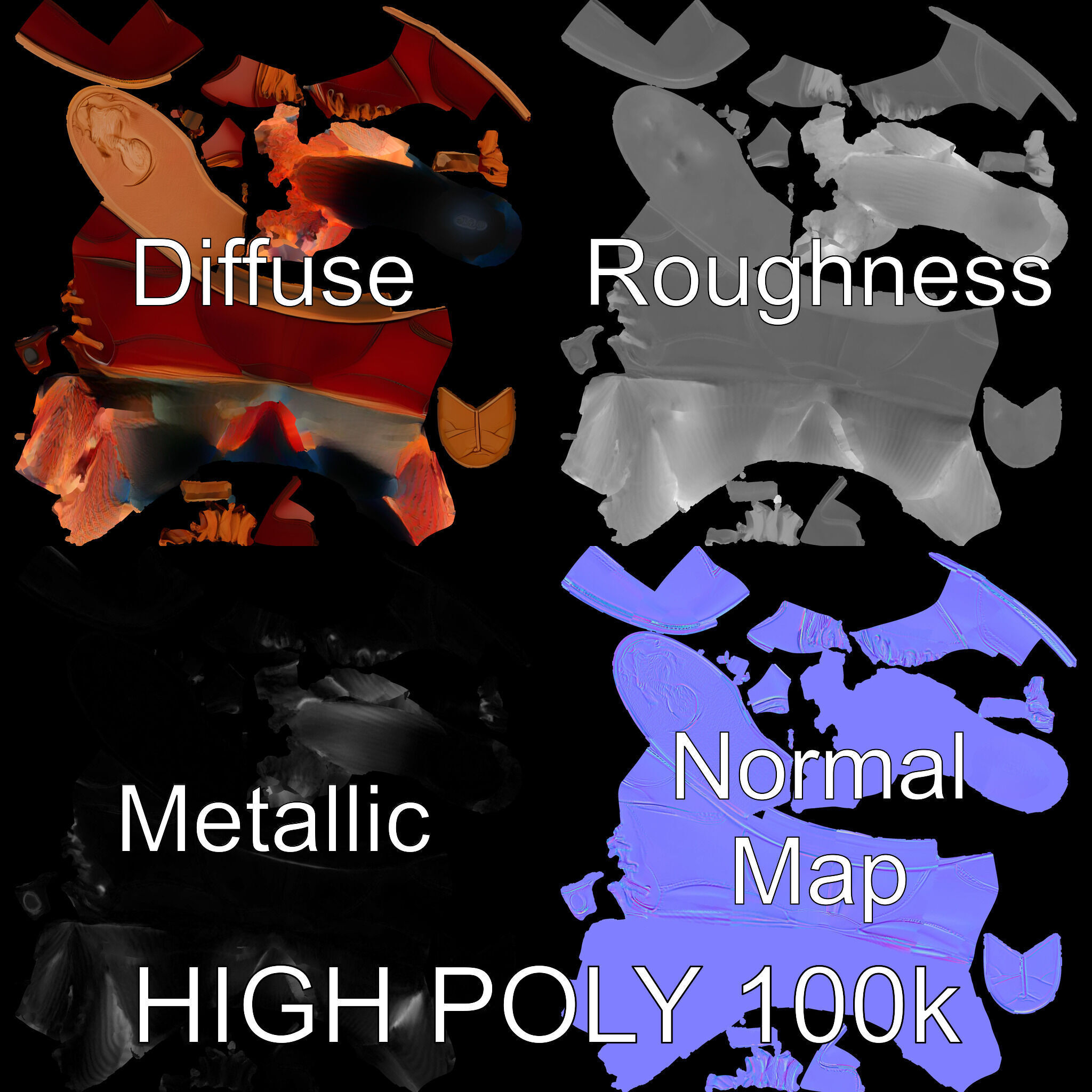 Elegant Derby Shoe D Model Pack Low-poly 3D model_2