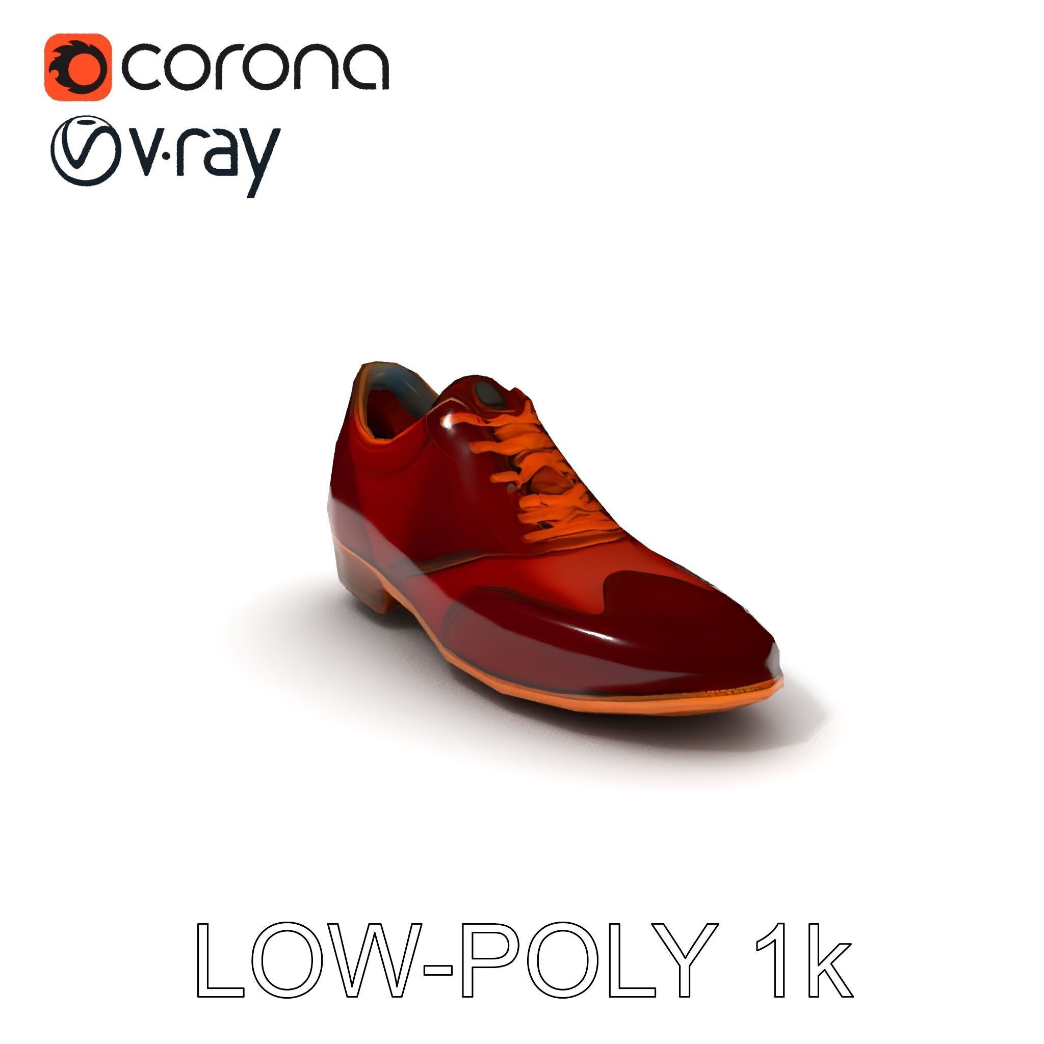 Elegant Derby Shoe D Model Pack Low-poly 3D model_7