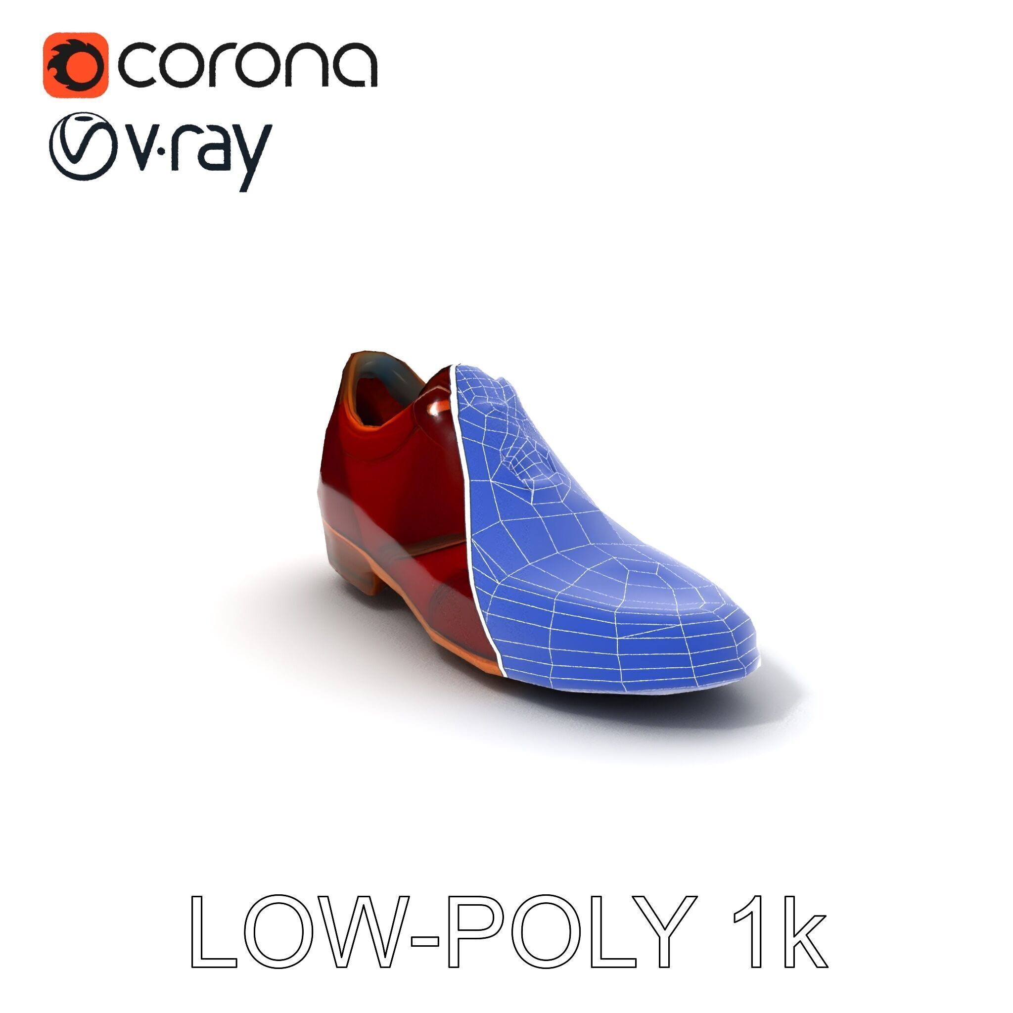 Elegant Derby Shoe D Model Pack Low-poly 3D model_31