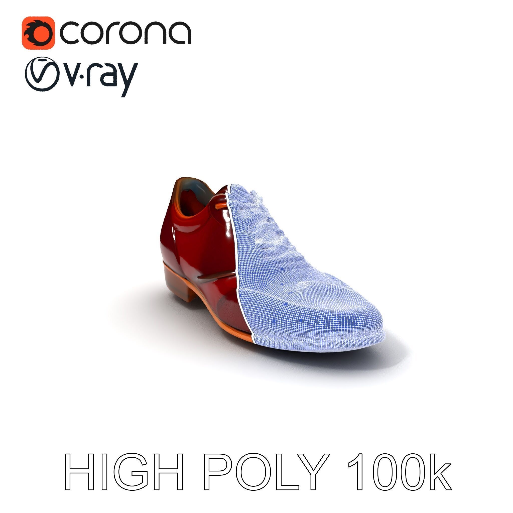Elegant Derby Shoe D Model Pack Low-poly 3D model_4
