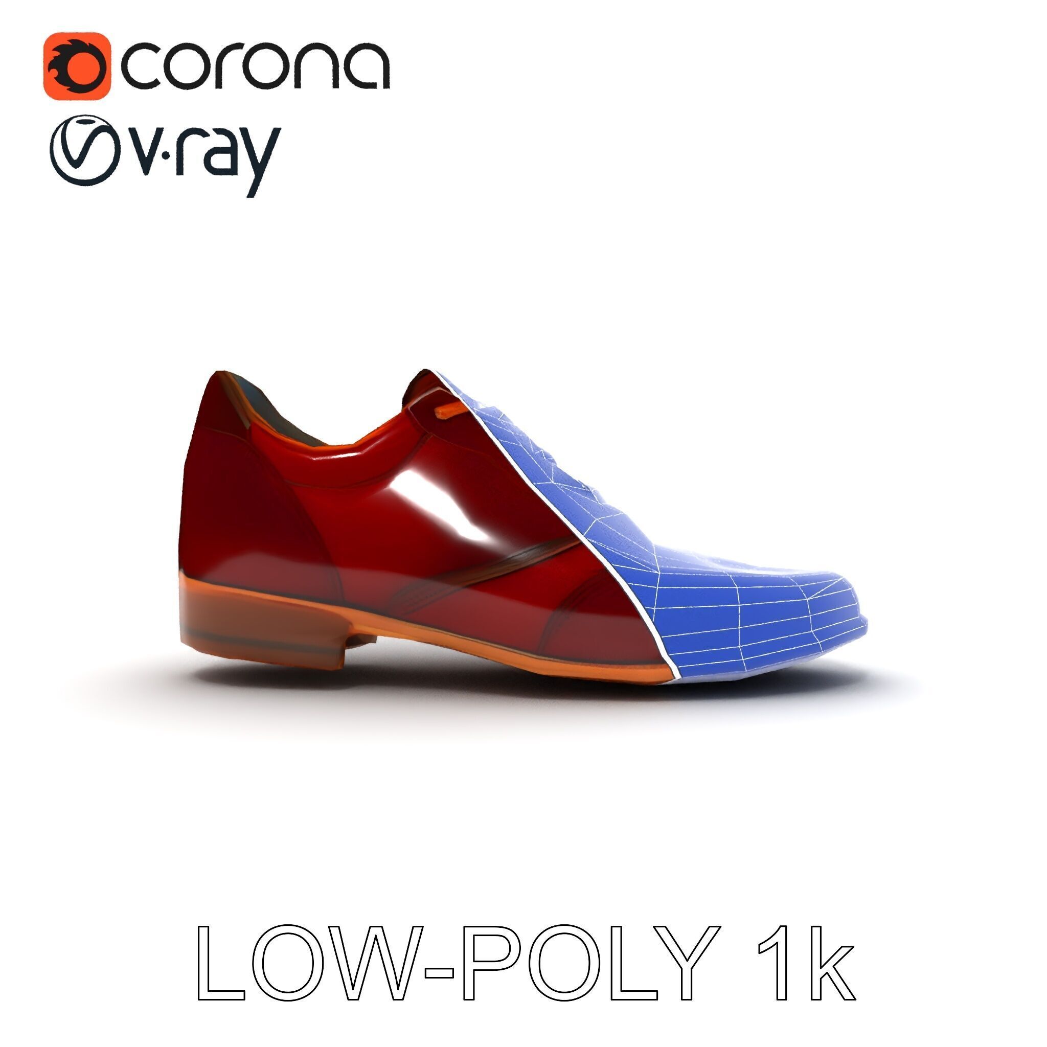 Elegant Derby Shoe D Model Pack Low-poly 3D model_29