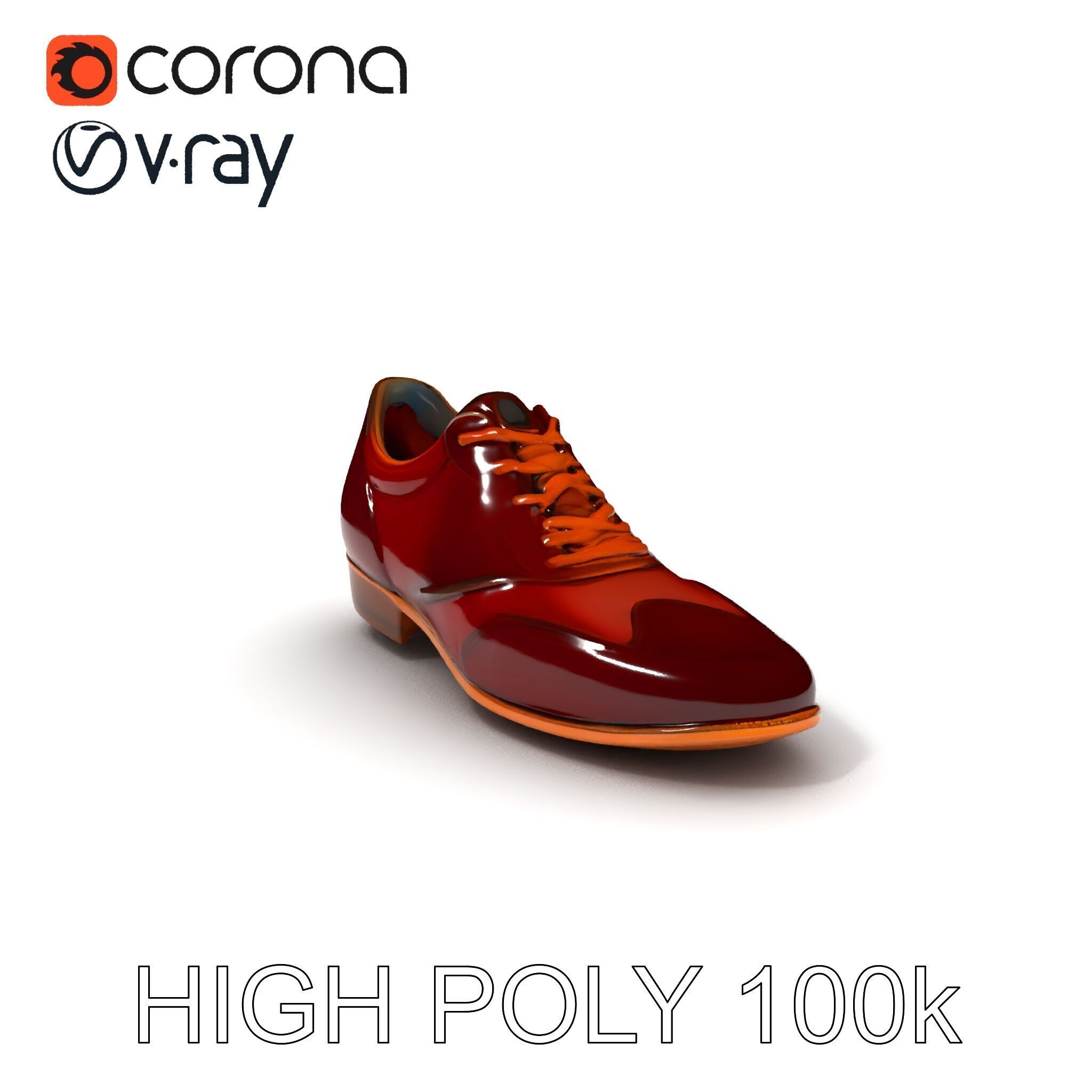 Elegant Derby Shoe D Model Pack Low-poly 3D model_3