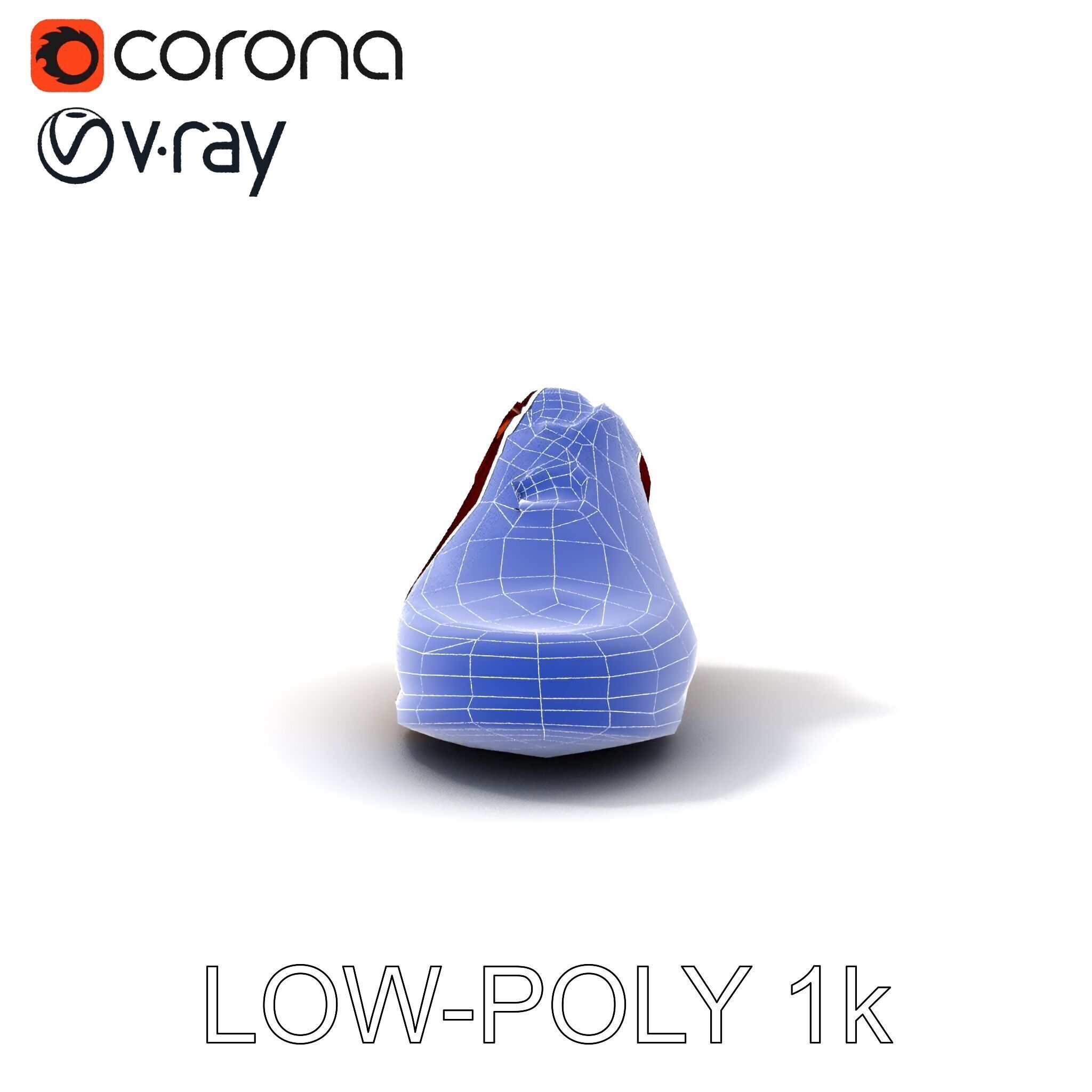Elegant Derby Shoe D Model Pack Low-poly 3D model_34