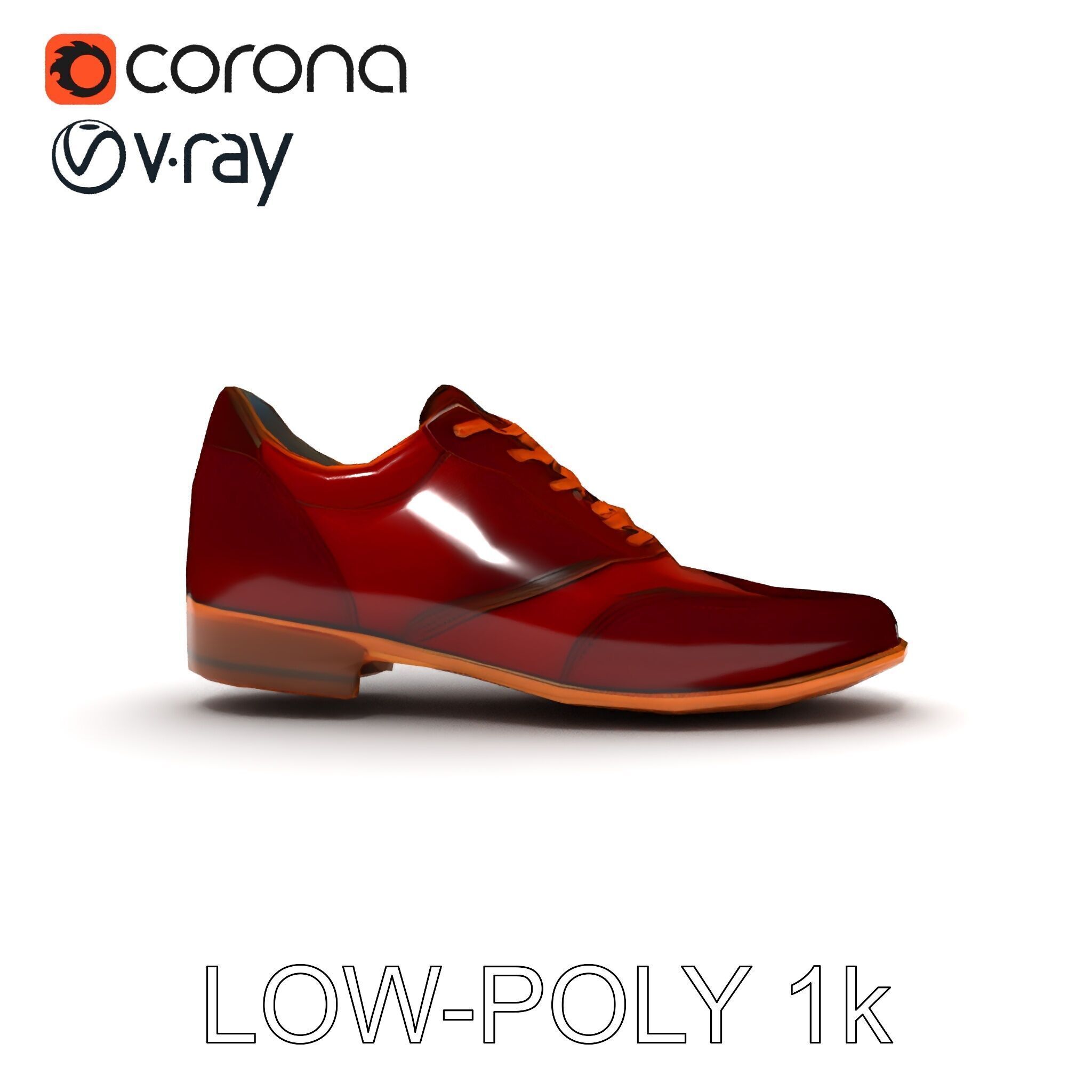 Elegant Derby Shoe D Model Pack Low-poly 3D model_27