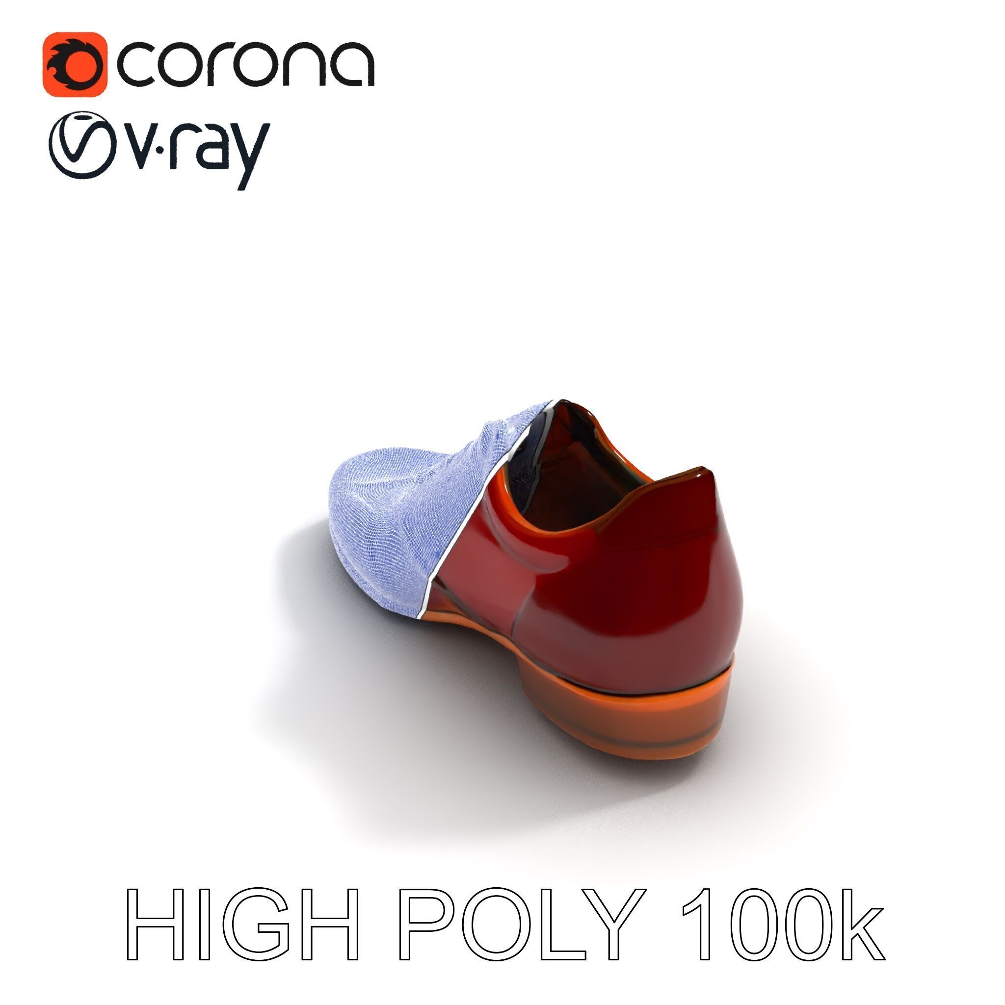 Elegant Derby Shoe D Model Pack Low-poly 3D model_22