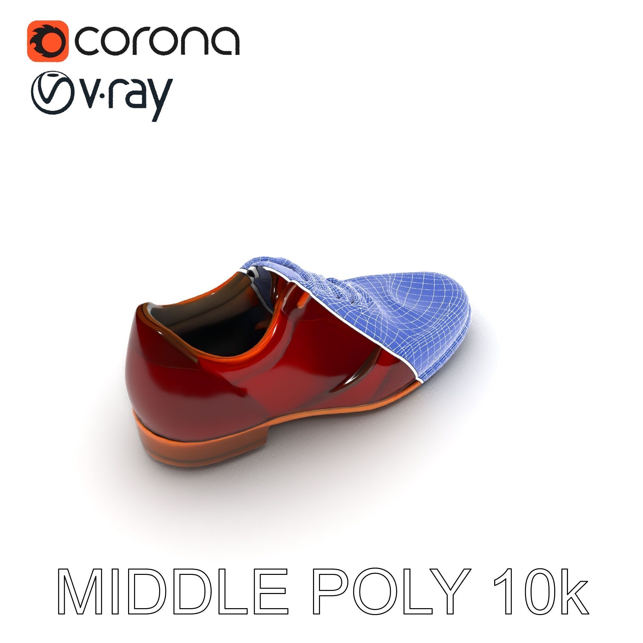 Elegant Derby Shoe D Model Pack Low-poly 3D model_28