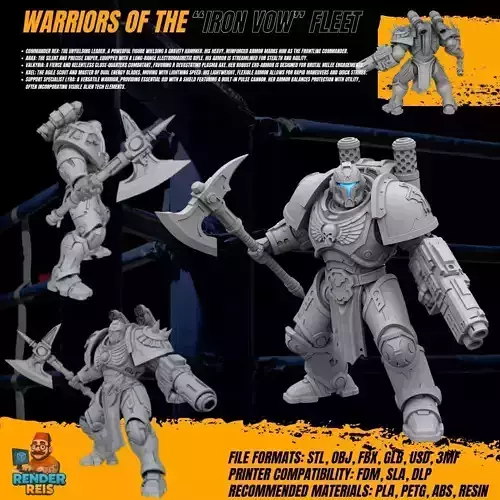 3D Printable Iron Oath Sentinel Heavy Infantry 3D print model