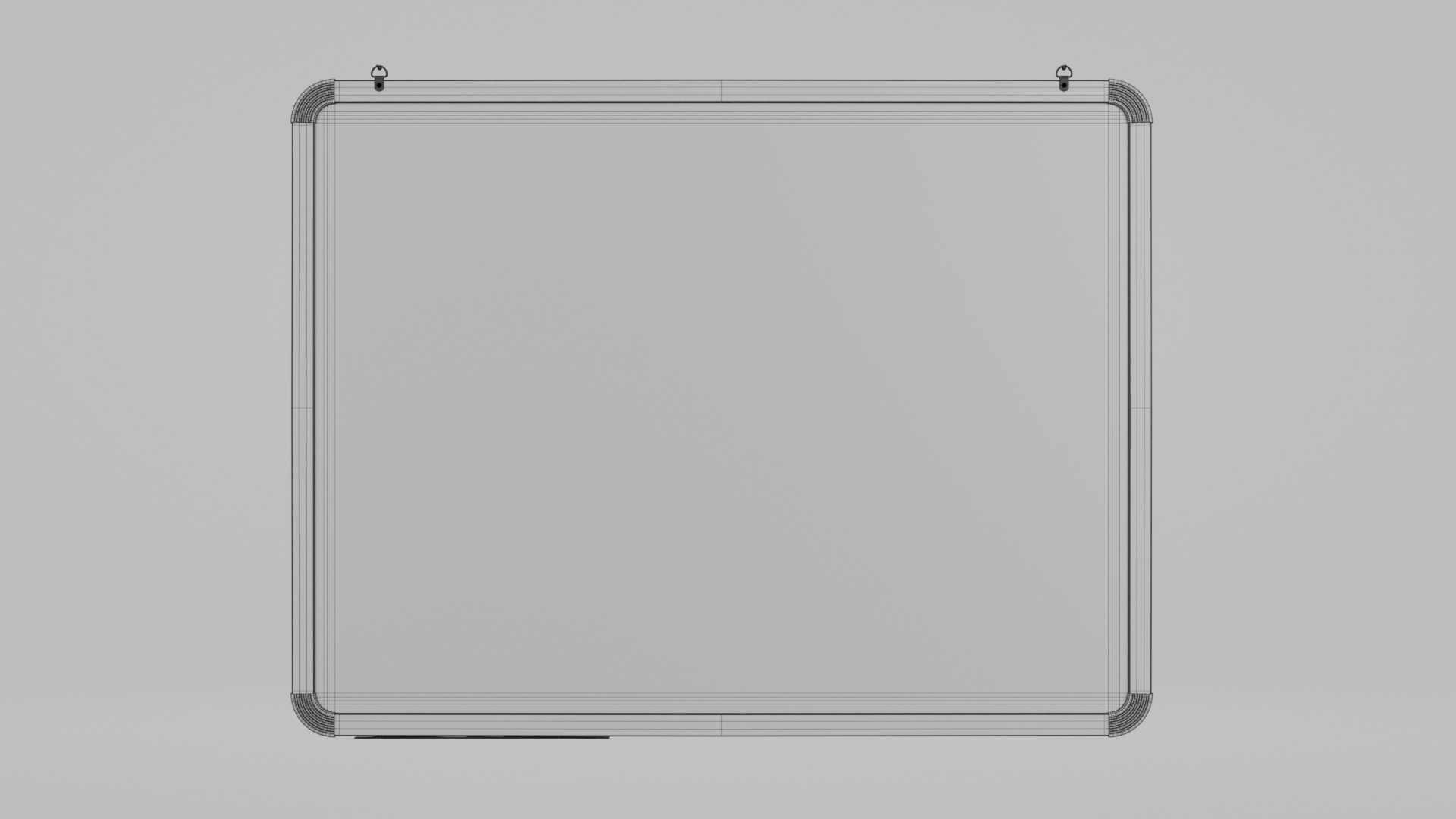 Customizable Wall-Mounted Blackboard - Metal Writing Board Low-poly 3D model_11