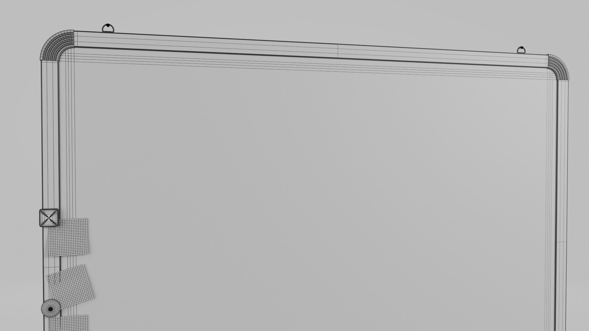 Customizable Wall-Mounted Blackboard - Metal Writing Board Low-poly 3D model_13