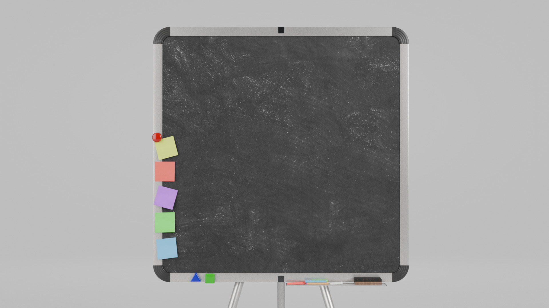 Customizable Metal Blackboard with Stand - Square Writing Board Low-poly 3D model_11