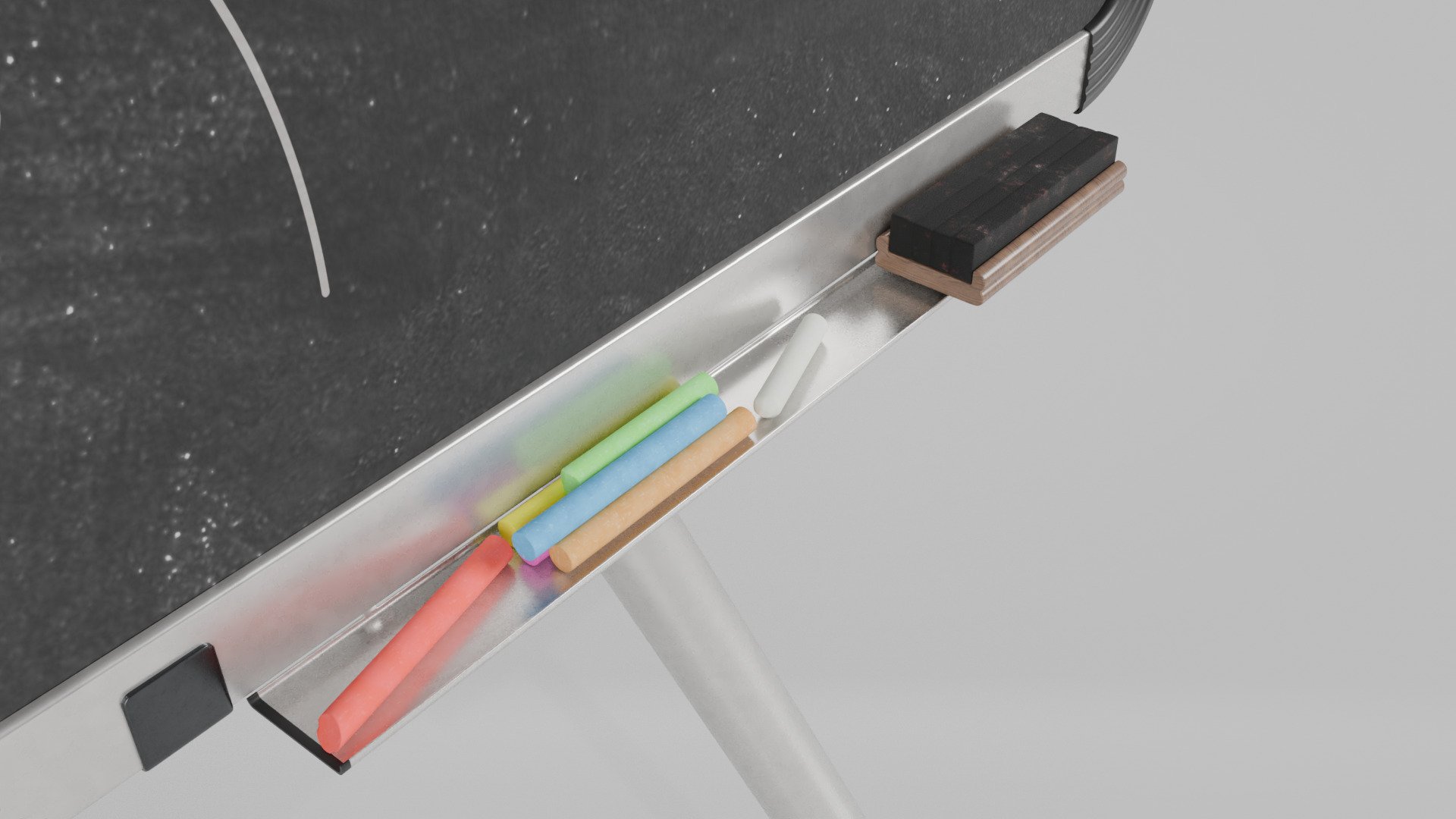 Customizable Metal Blackboard with Stand - Square Writing Board Low-poly 3D model_10