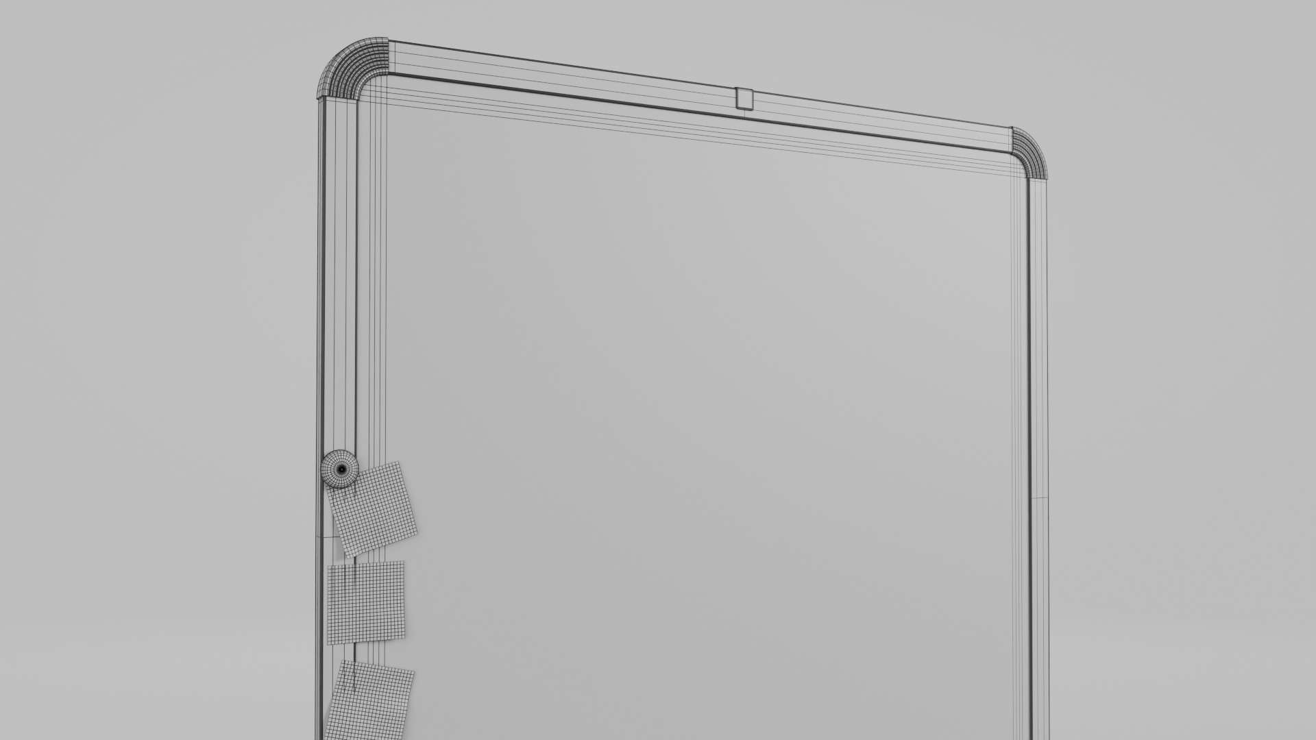 Customizable Metal Blackboard with Stand - Square Writing Board Low-poly 3D model_15