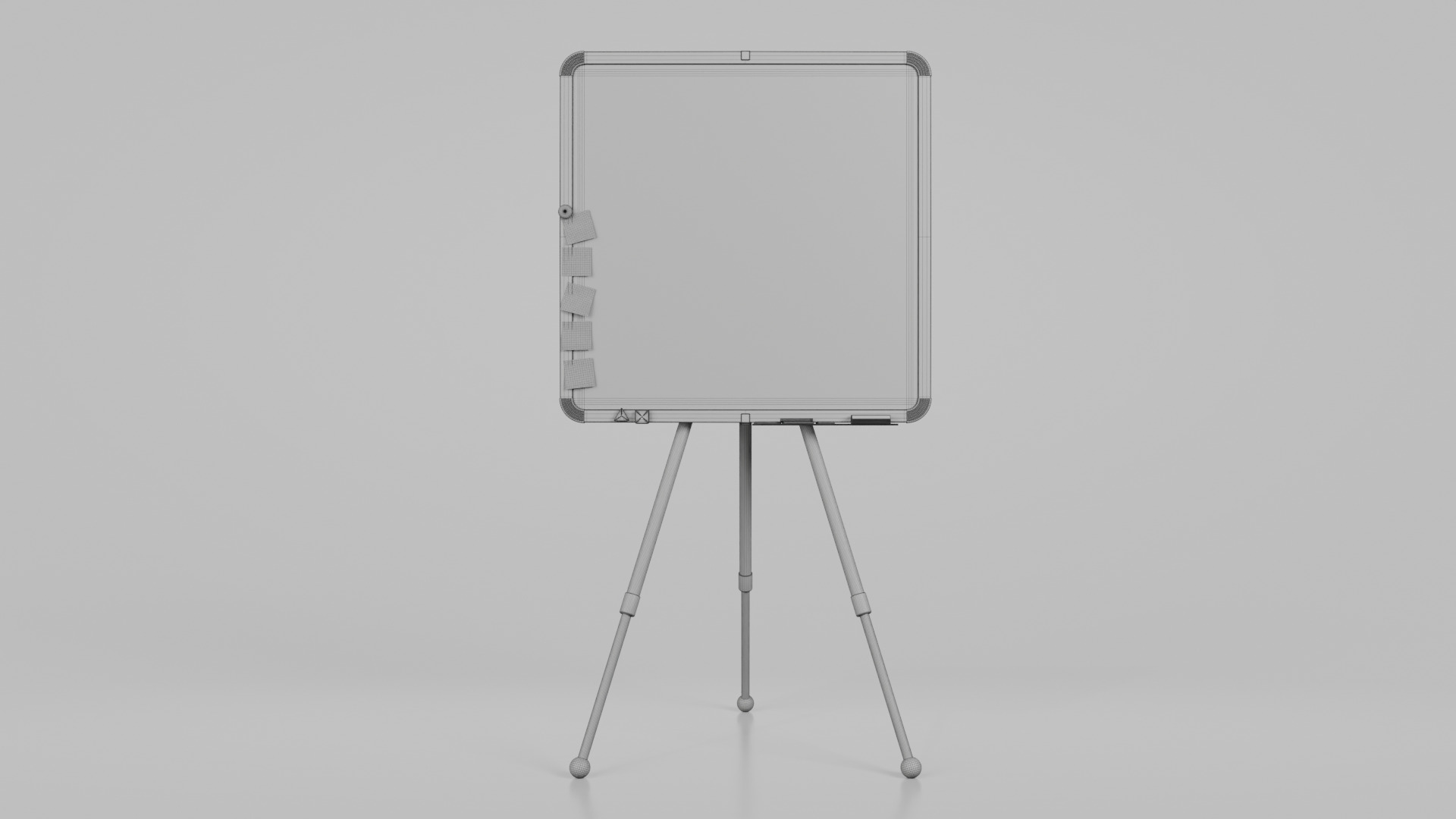 Customizable Metal Blackboard with Stand - Square Writing Board Low-poly 3D model_13