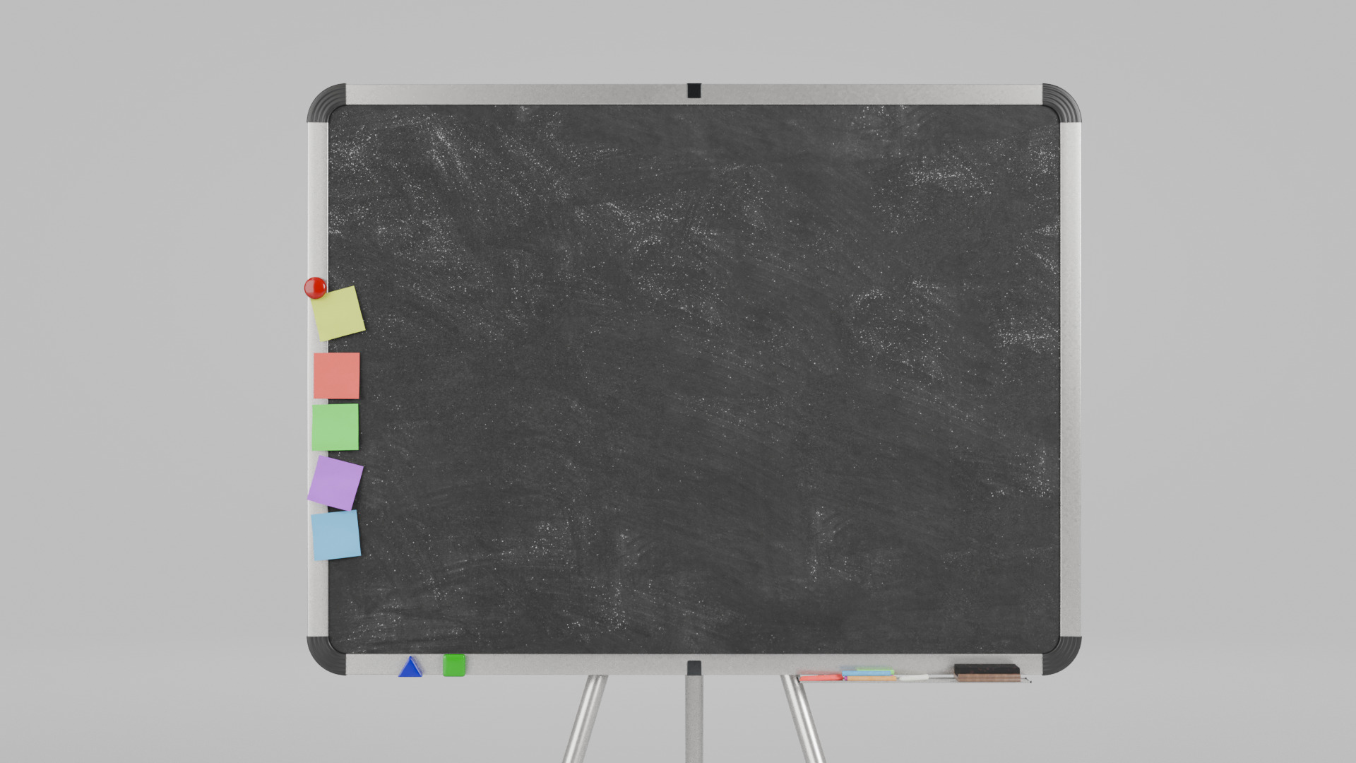 Customizable Metal Blackboard with Stand - Writing Board Low-poly 3D model_8