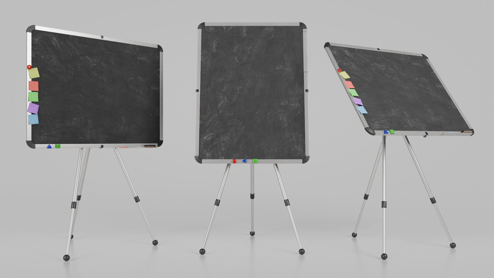 Customizable Metal Blackboard with Stand - Writing Board Low-poly 3D model_12