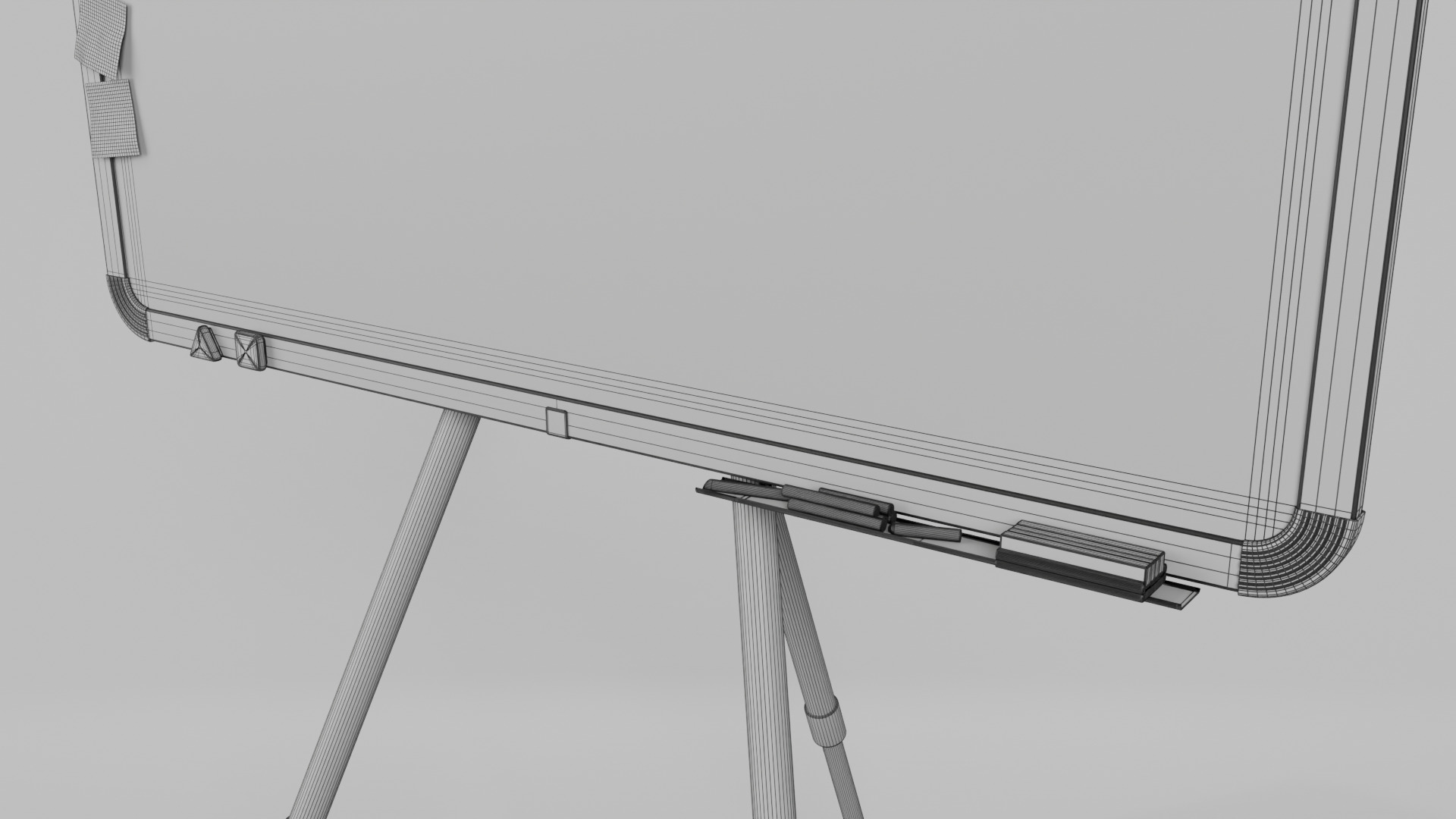 Customizable Metal Blackboard with Stand - Writing Board Low-poly 3D model_15