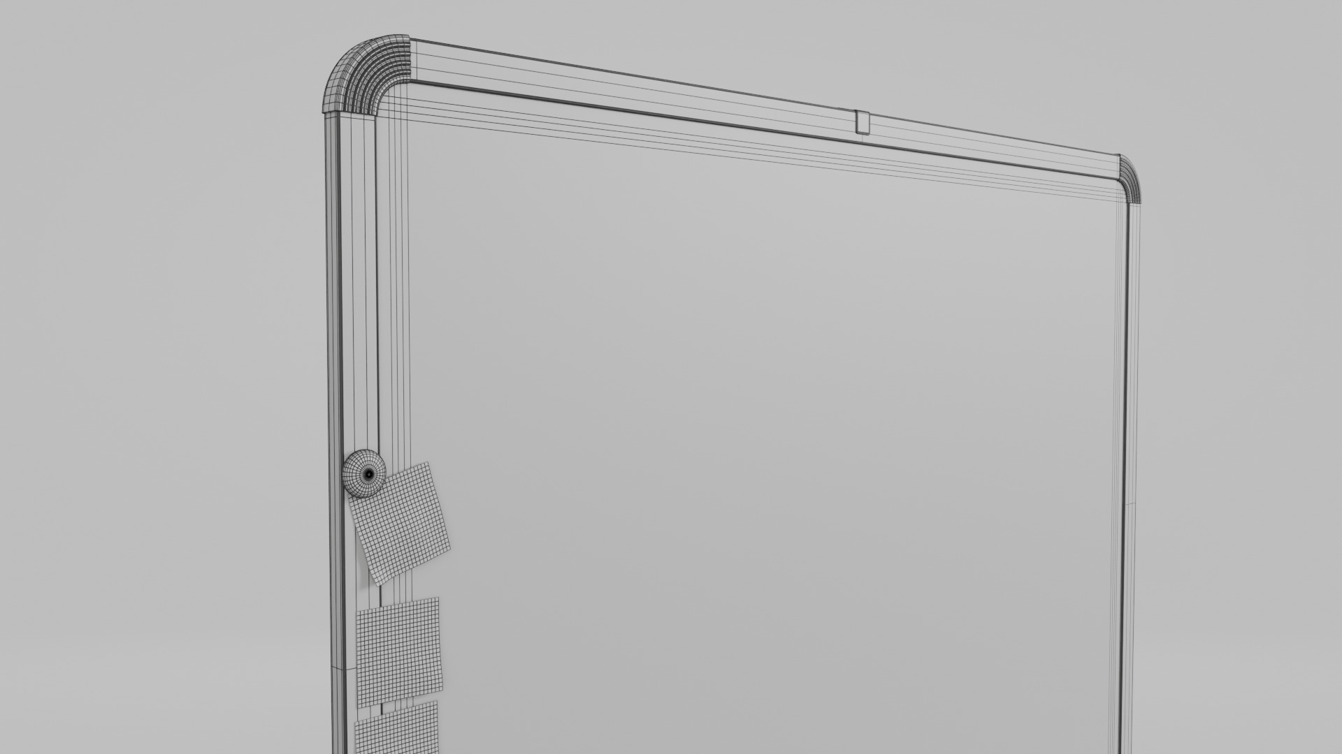 Customizable Metal Blackboard with Stand - Writing Board Low-poly 3D model_16