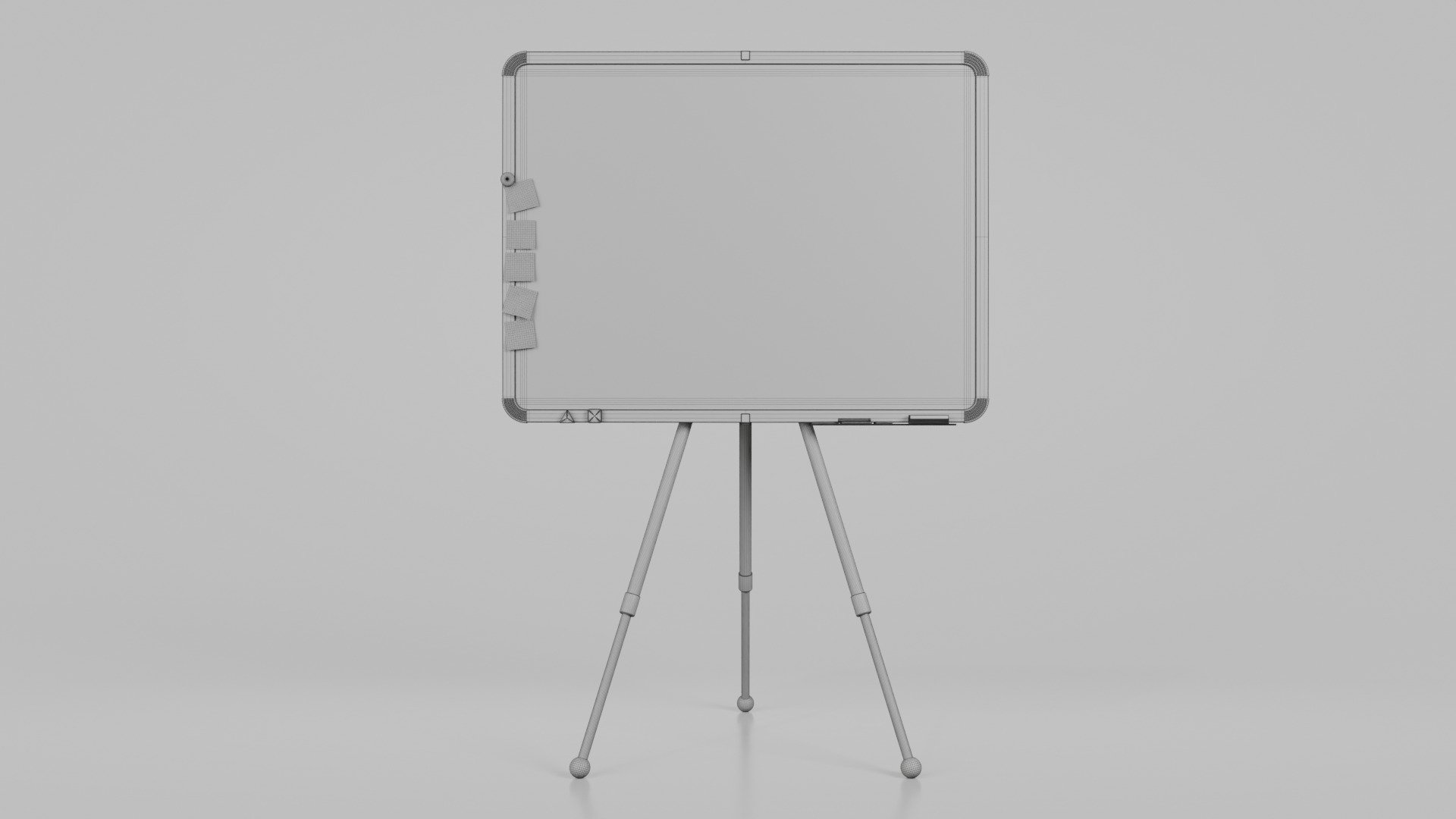 Customizable Metal Blackboard with Stand - Writing Board Low-poly 3D model_13