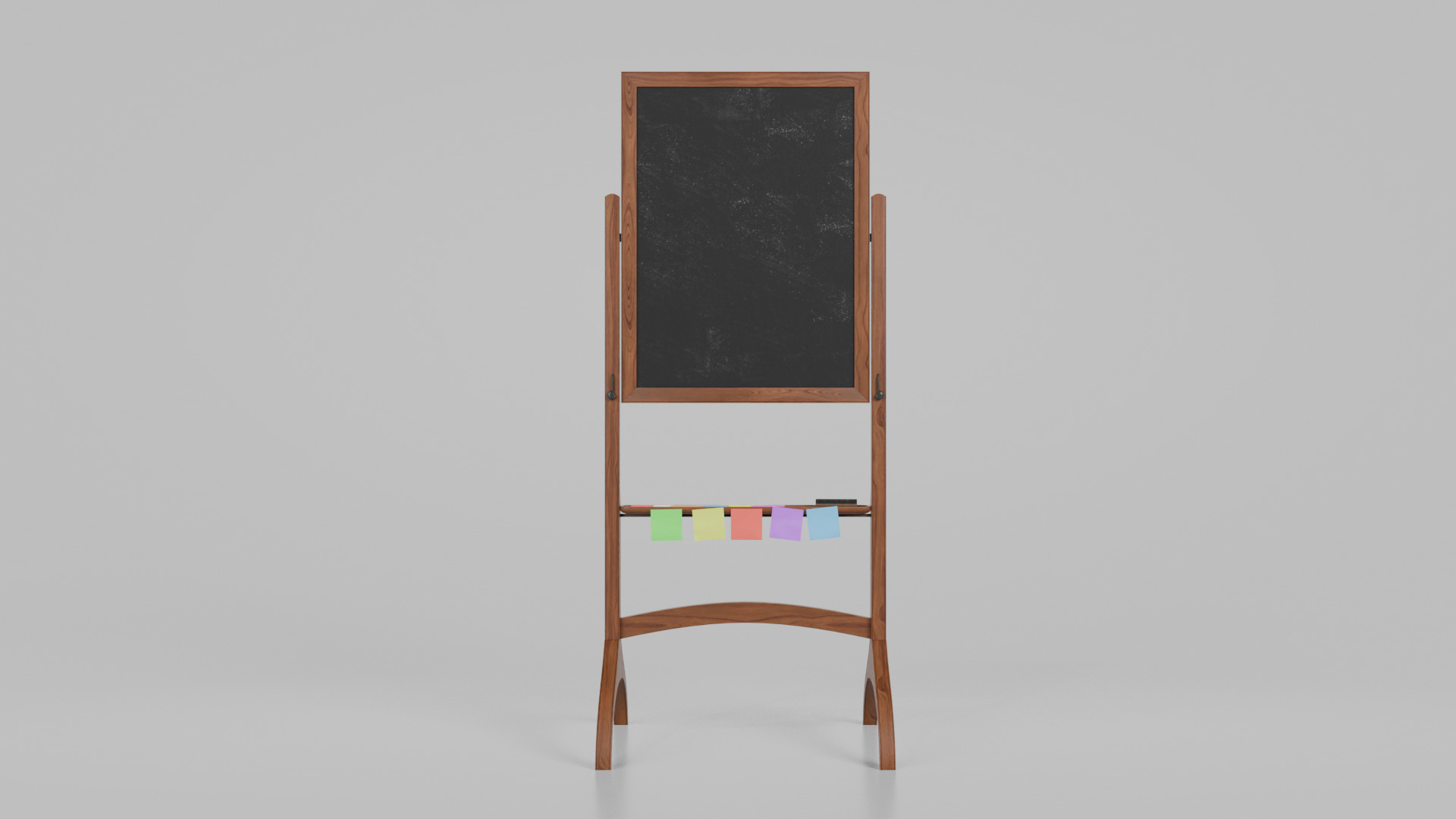 Customizable Double-Sided Wooden Blackboard Tall Writing Board Low-poly 3D model_12
