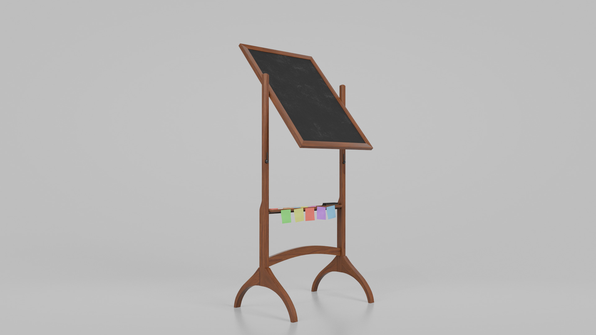 Customizable Double-Sided Wooden Blackboard Tall Writing Board Low-poly 3D model_13