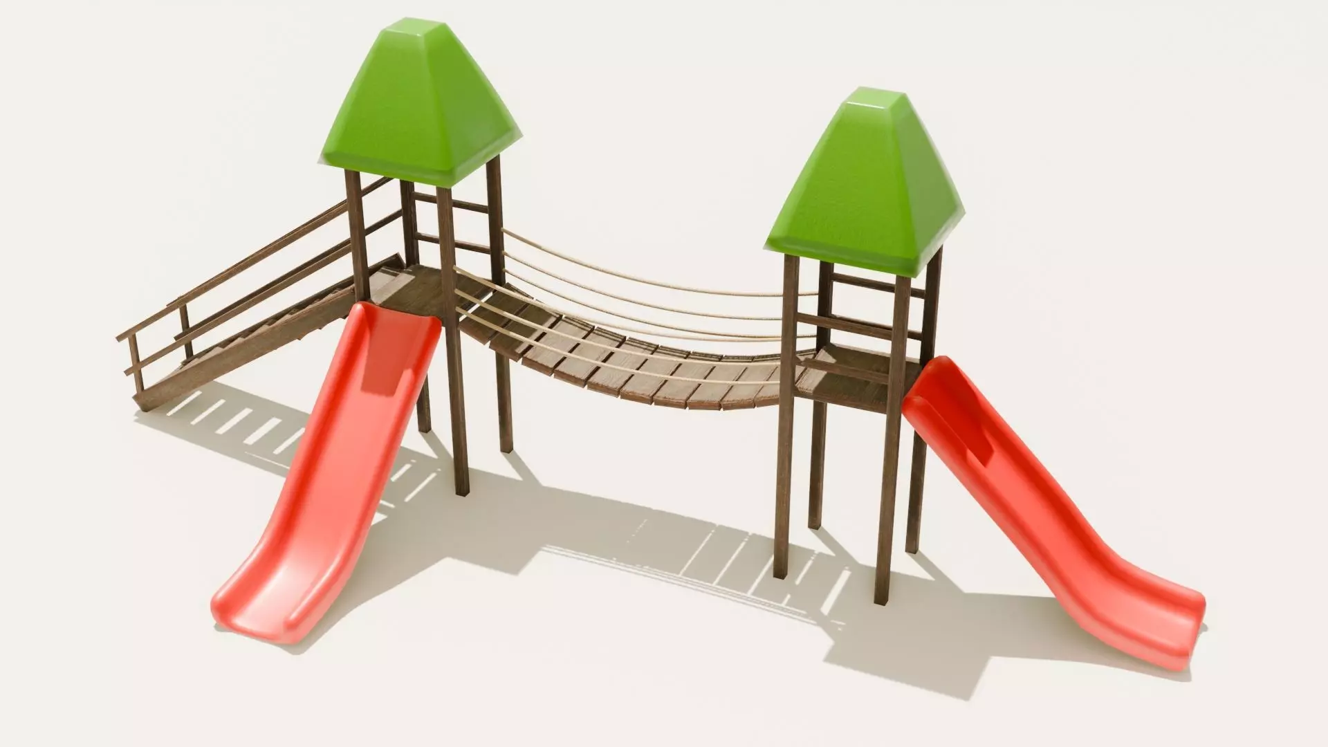 Playground castle with a slide Low-poly 3D model_0