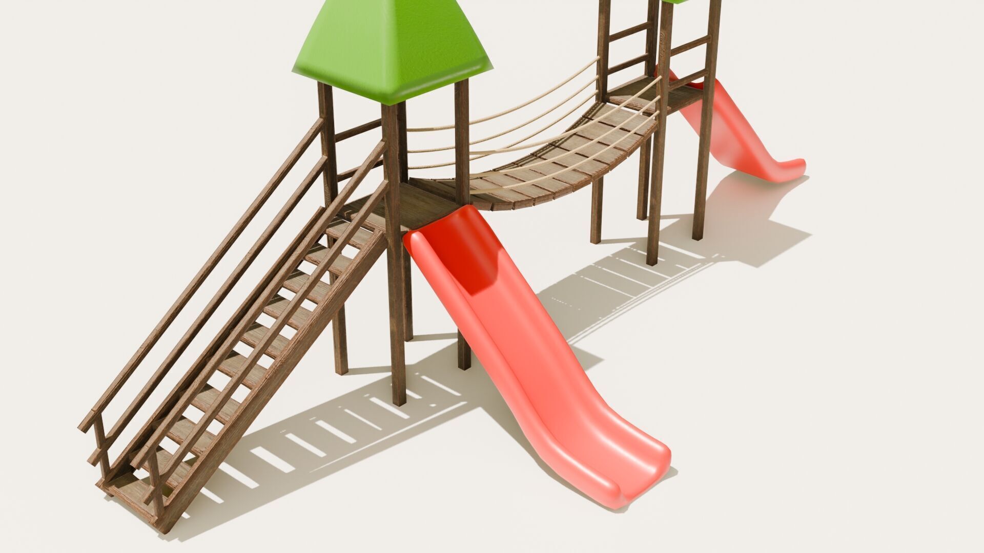 Playground castle with a slide Low-poly 3D model_24