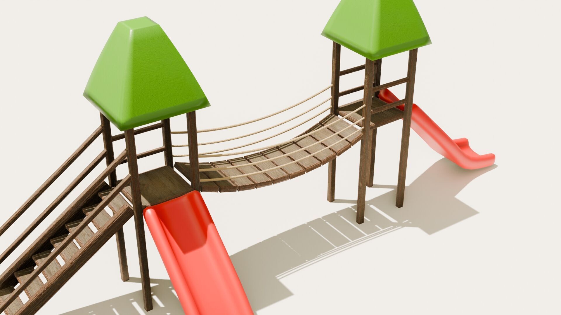 Playground castle with a slide Low-poly 3D model_27