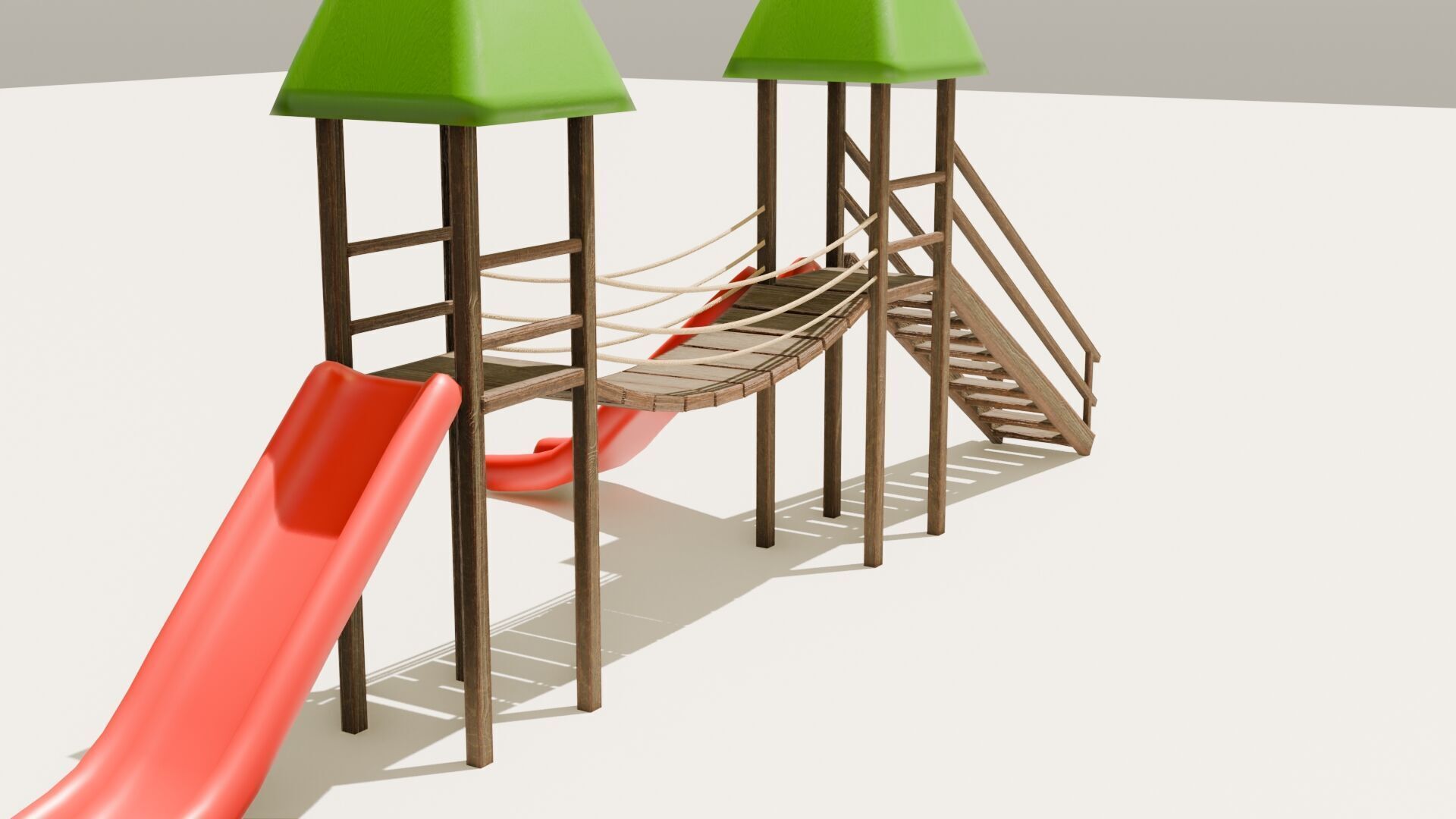 Playground castle with a slide Low-poly 3D model_22