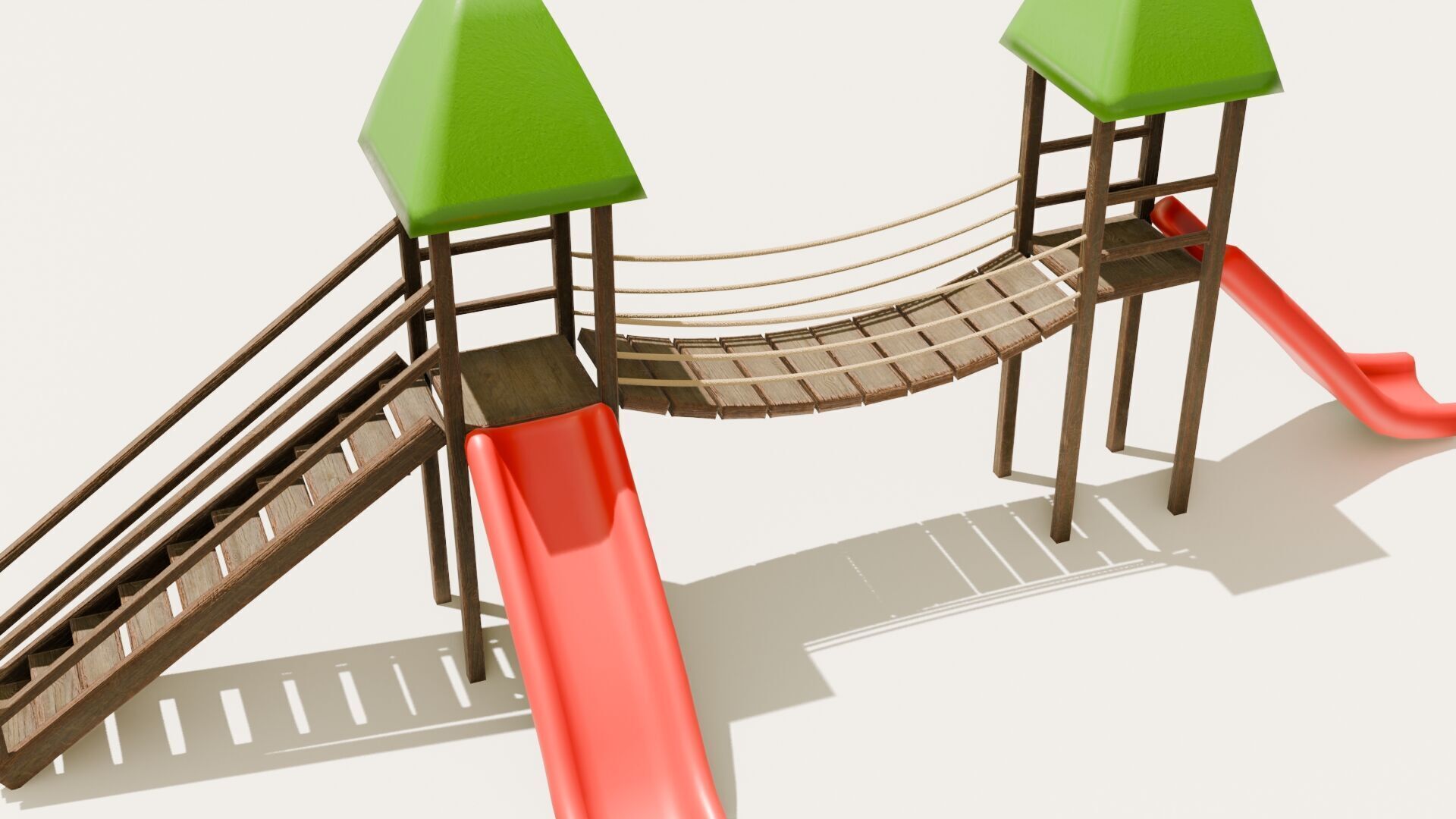 Playground castle with a slide Low-poly 3D model_25