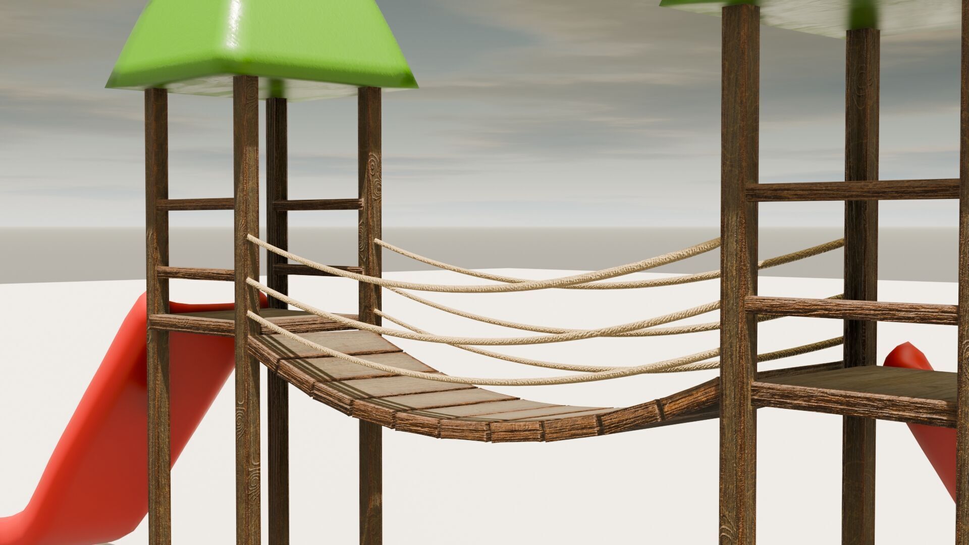 Playground castle with a slide Low-poly 3D model_4