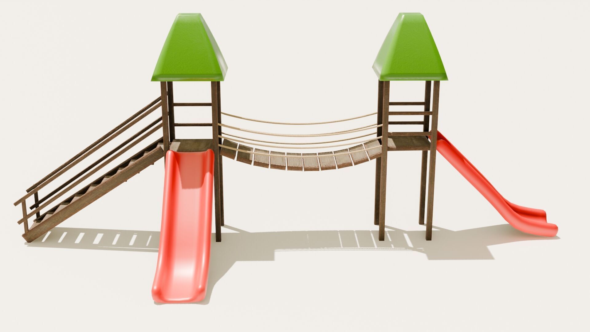 Playground castle with a slide Low-poly 3D model_8