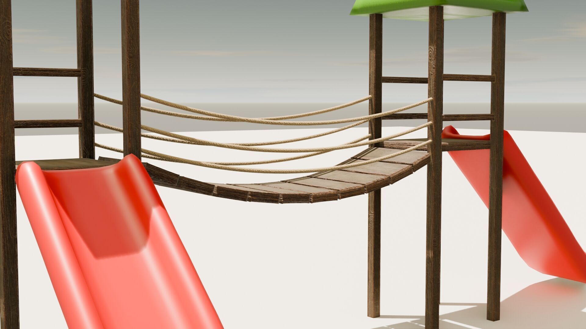 Playground castle with a slide Low-poly 3D model_28