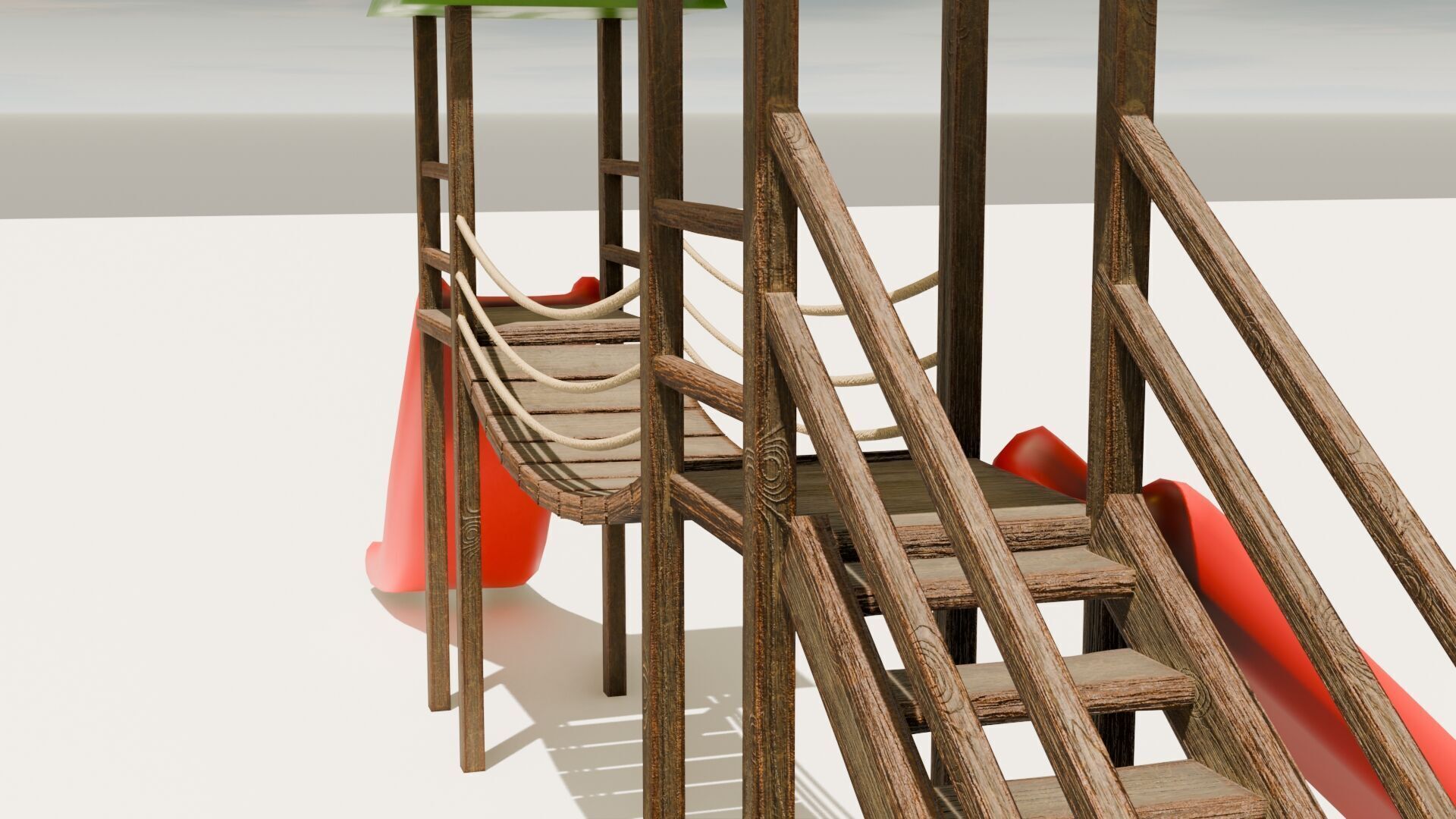 Playground castle with a slide Low-poly 3D model_12