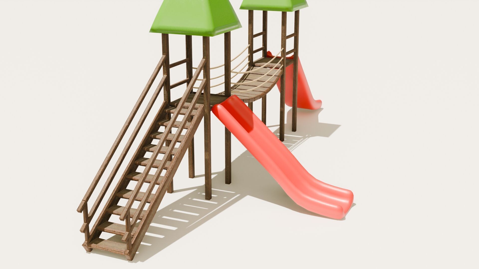 Playground castle with a slide Low-poly 3D model_23