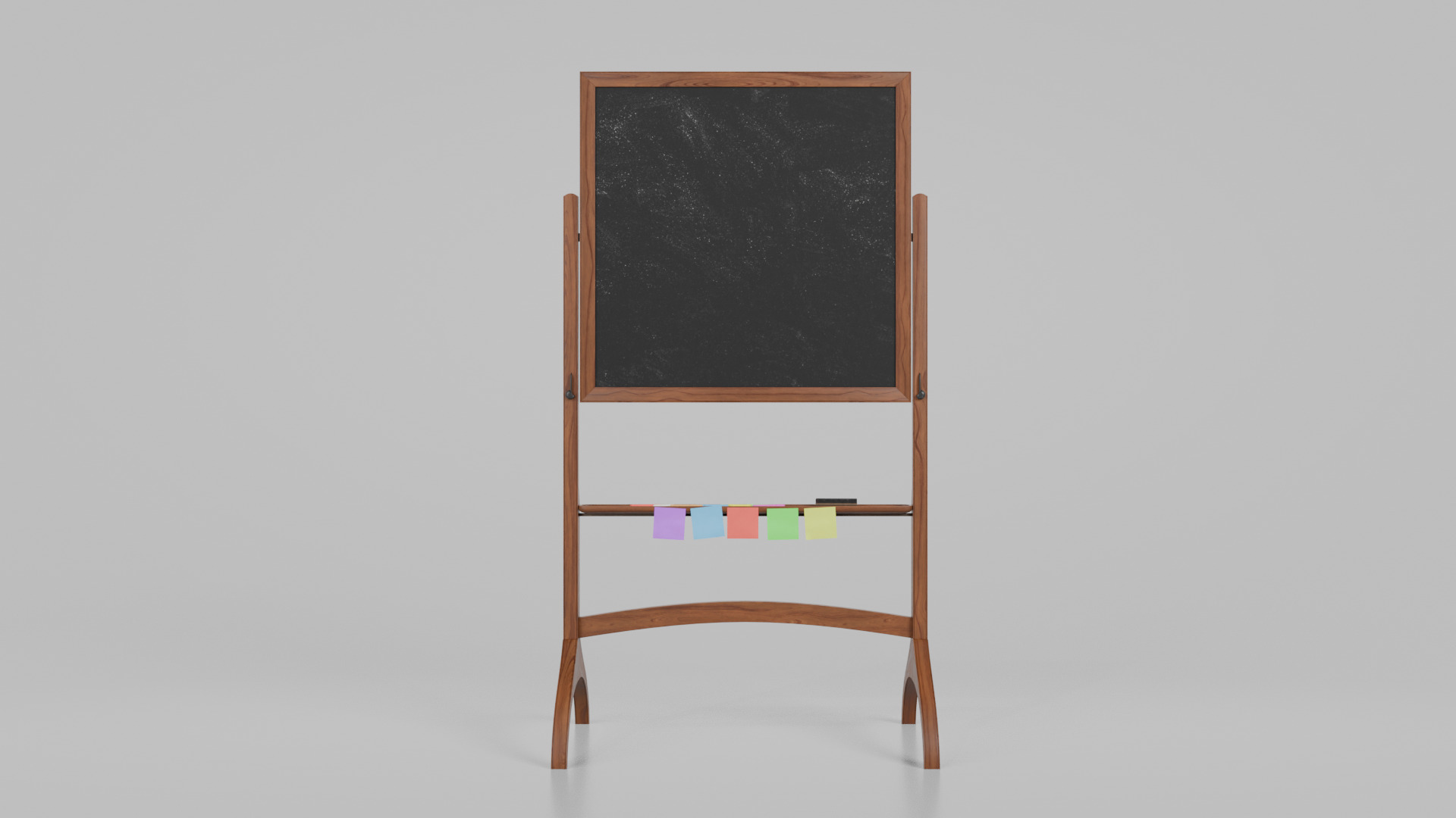 Customizable Double-Sided Wooden Blackboard Square Writing Board Low-poly 3D model_12