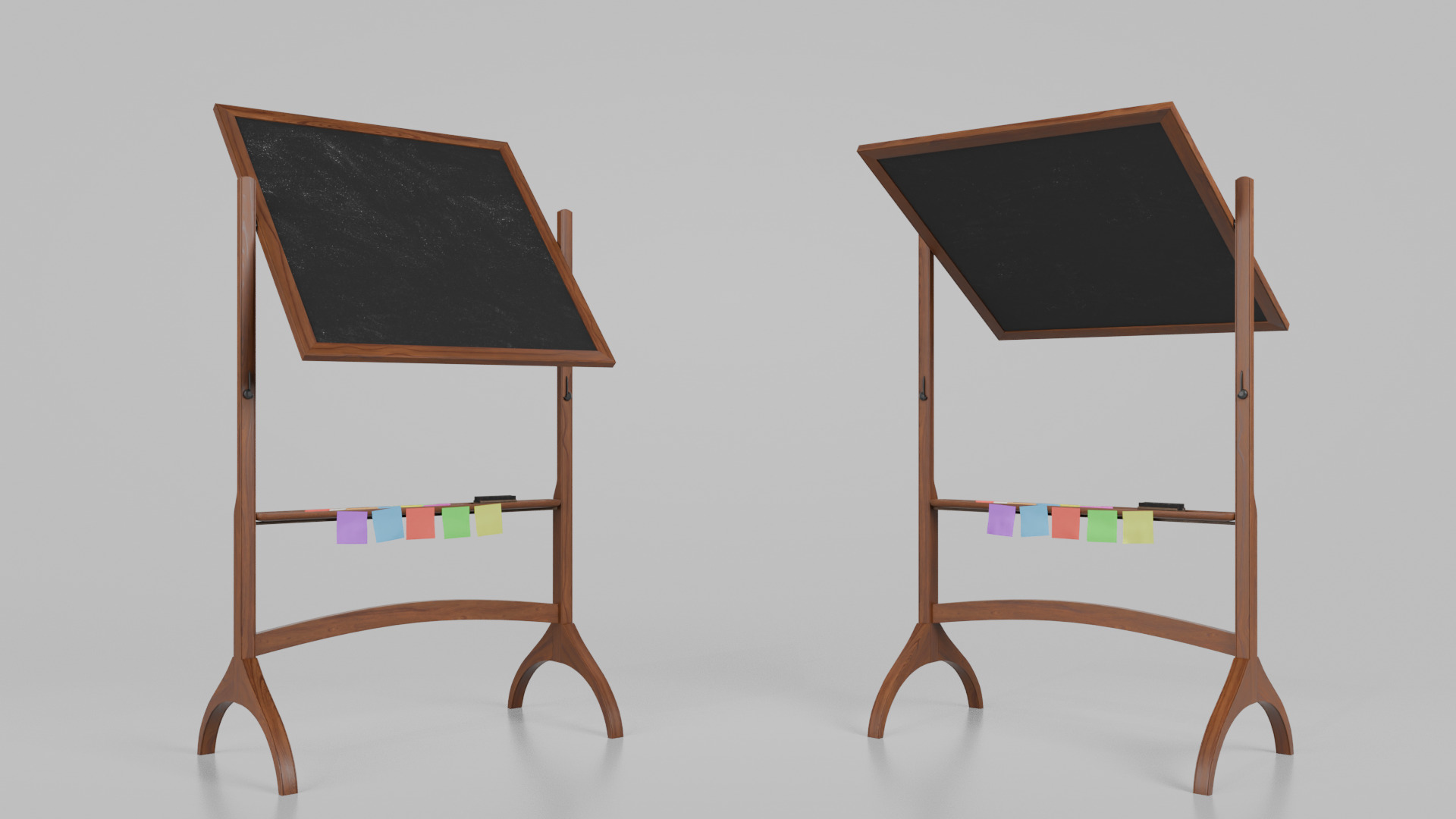 Customizable Double-Sided Wooden Blackboard Square Writing Board Low-poly 3D model_13