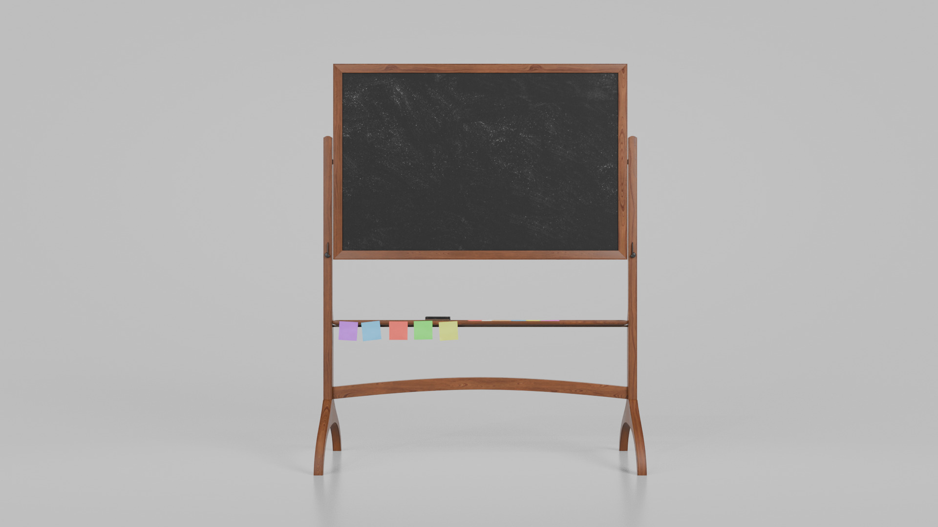Customizable Double-Sided Wooden Blackboard Writing Board Low-poly 3D model_12