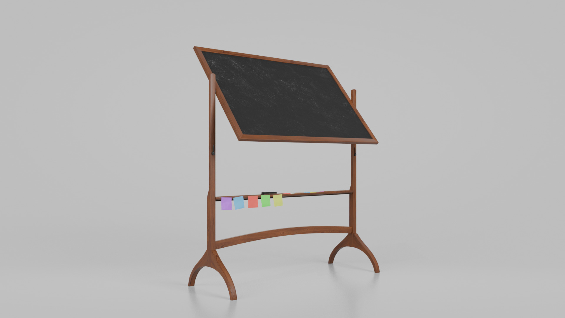 Customizable Double-Sided Wooden Blackboard Writing Board Low-poly 3D model_13