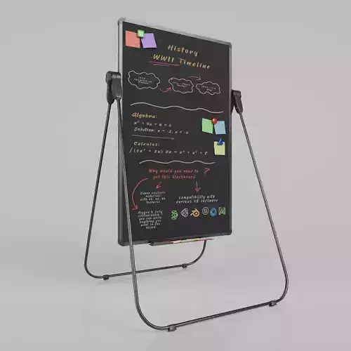 Customizable U-Stand Blackboard Tall Writing Board Low-poly 3D model